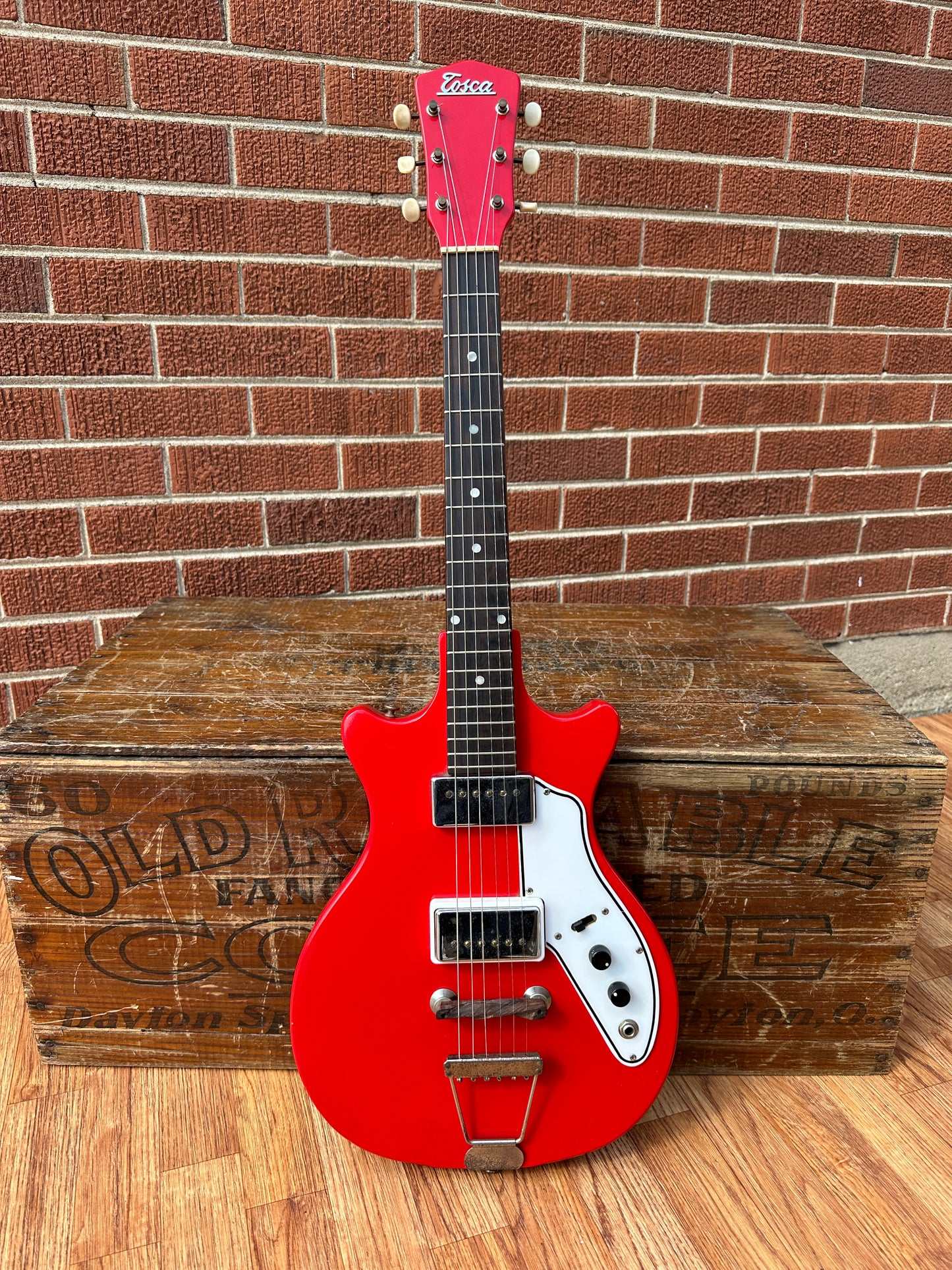 1960s Tosca Thunderstick Short Scale Electric Guitar Red Valco Supro