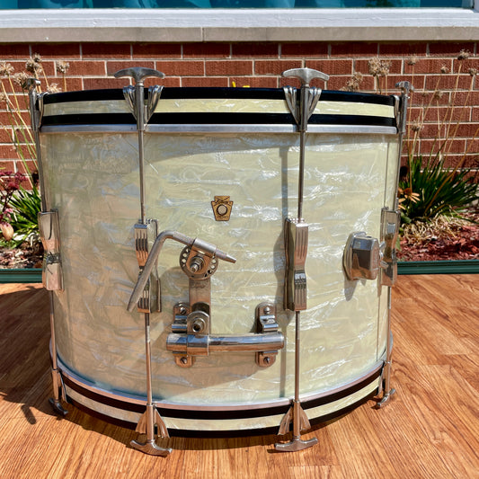 1960s Ludwig 14x22 Club Date Bass Drum Drum White Marine Pearl