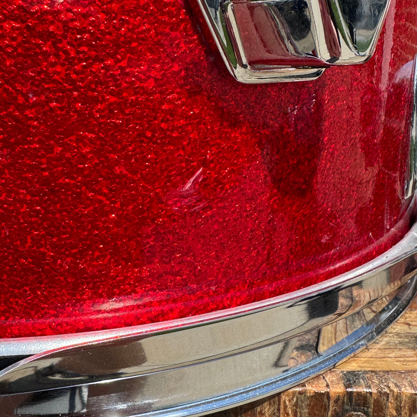 1965 Ludwig 8x12 Tom Drum Single Red Sparkle Down Beat / Hollywood