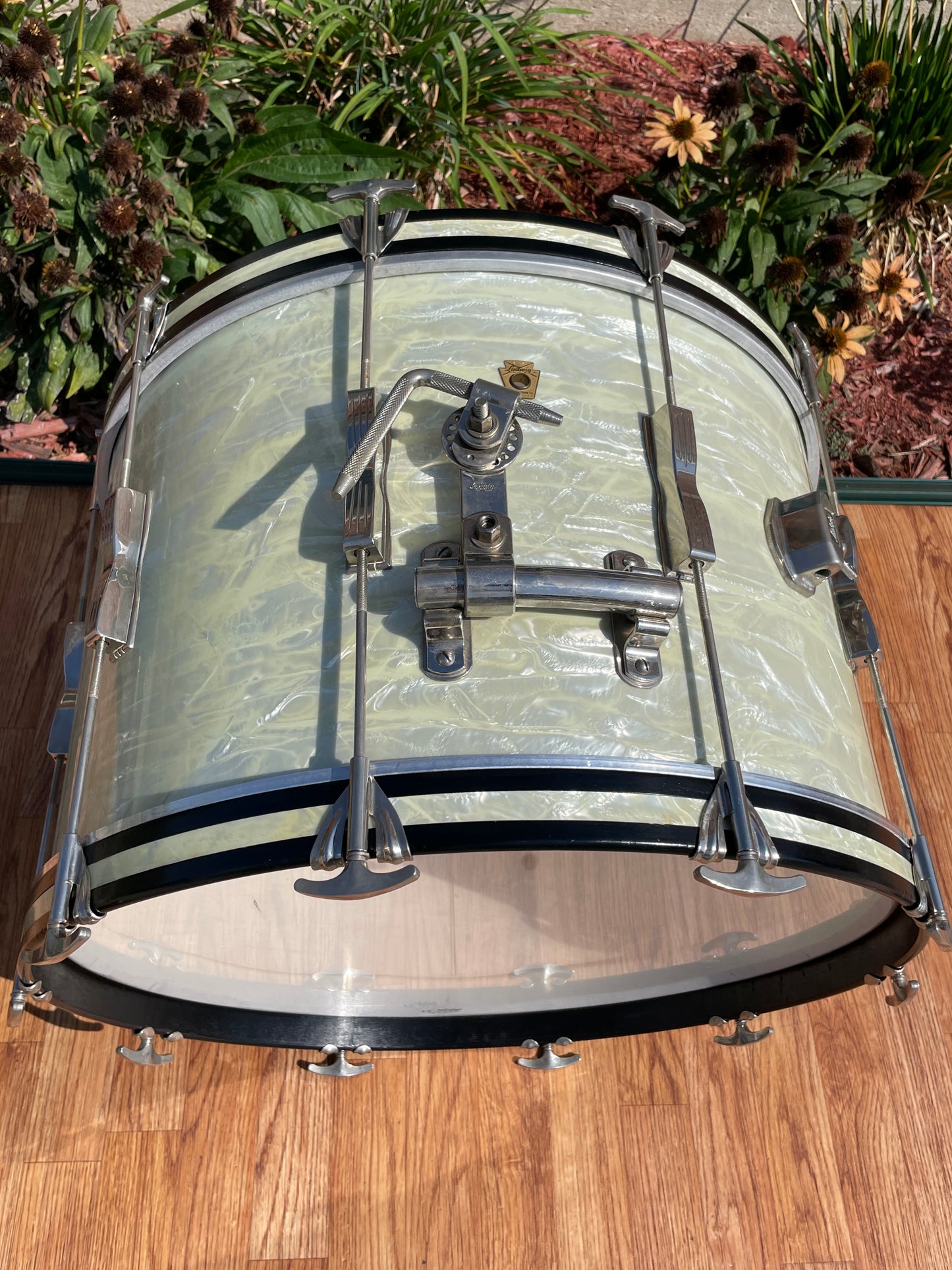 1960s Ludwig 14x22 Club Date Bass Drum Drum White Marine Pearl