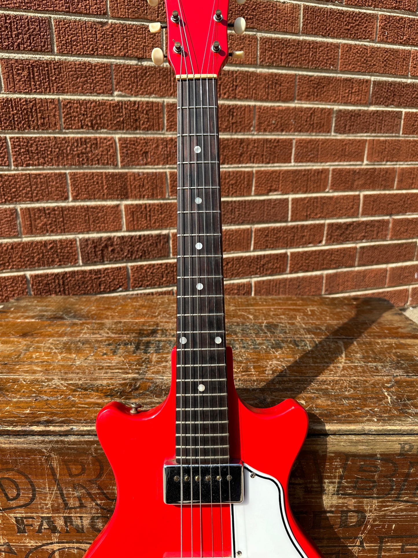 1960s Tosca Thunderstick Short Scale Electric Guitar Red Valco Supro