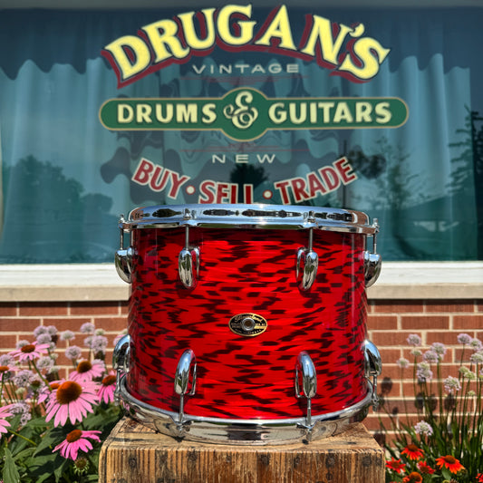 1960s Slingerland 10x14 3-Ply Tom Single Drum Red Tiger