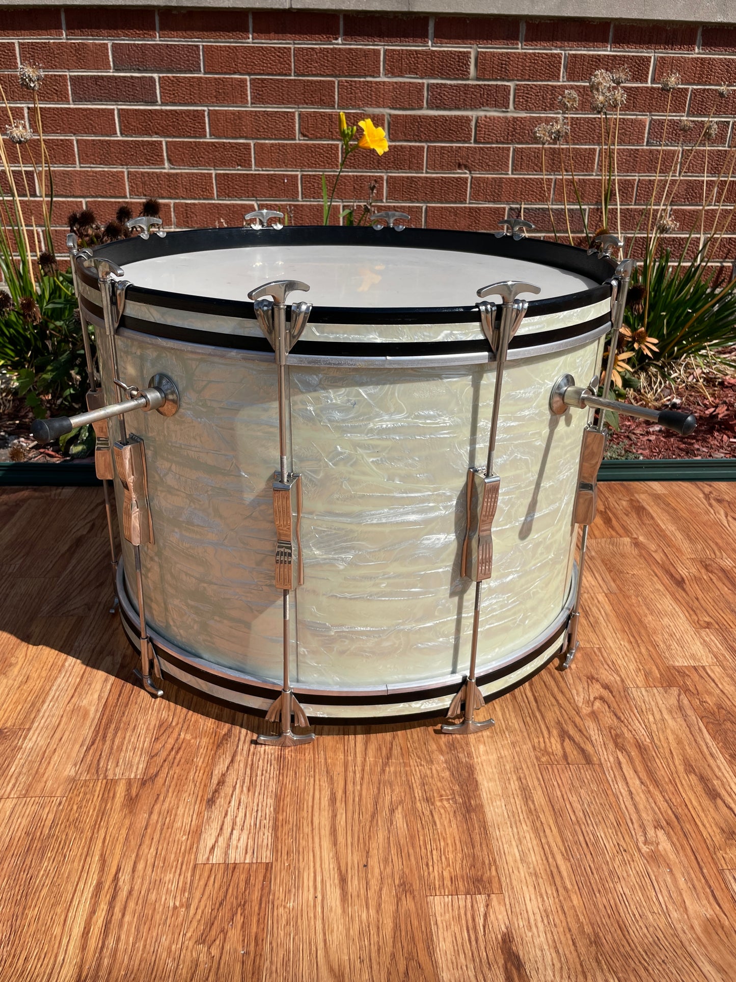 1960s Ludwig 14x22 Club Date Bass Drum Drum White Marine Pearl