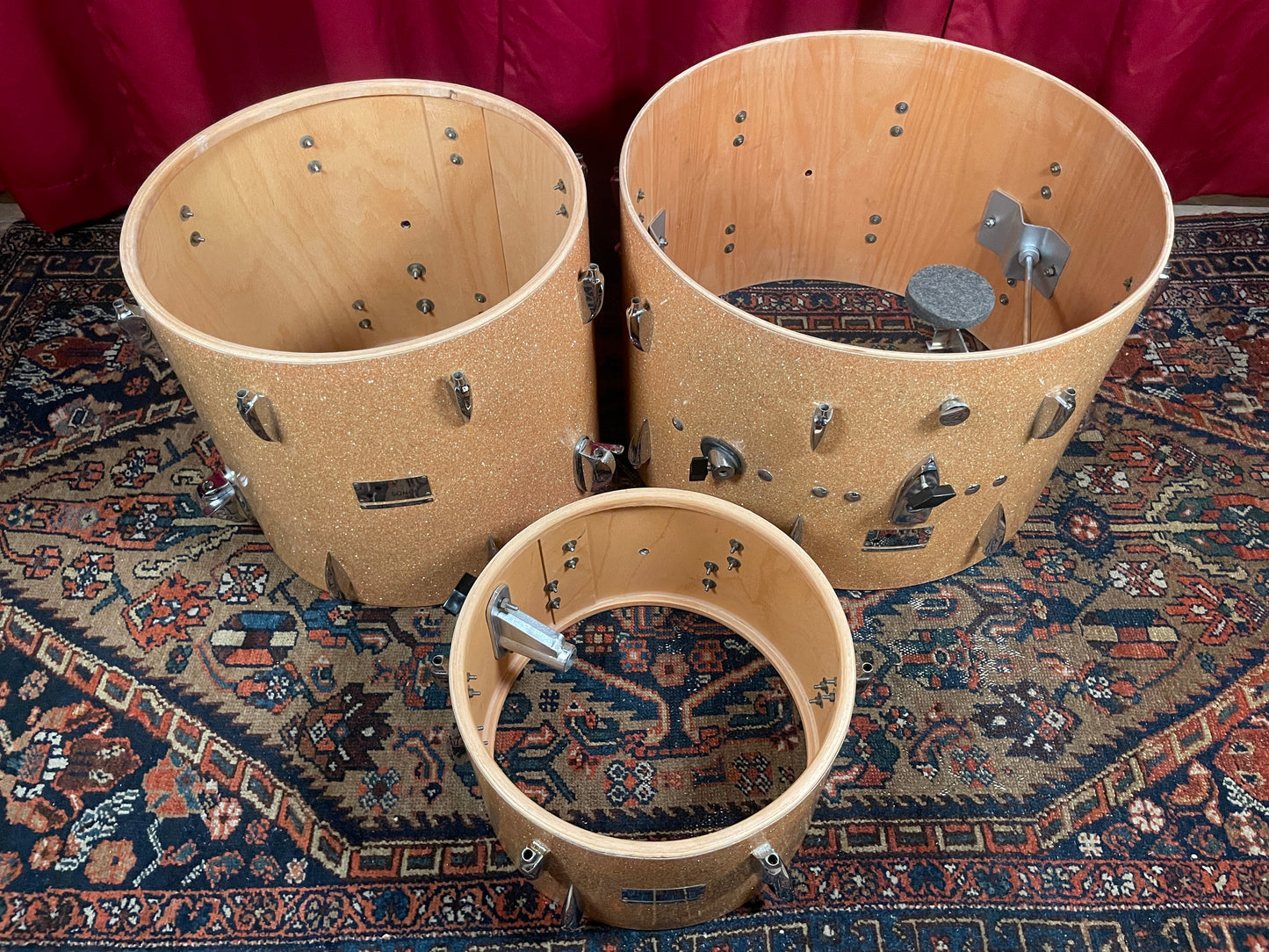 1960s Sonor Teardrop Drum Set Champagne Sparkle 20/13/16 w/ 4.5x14 Snare