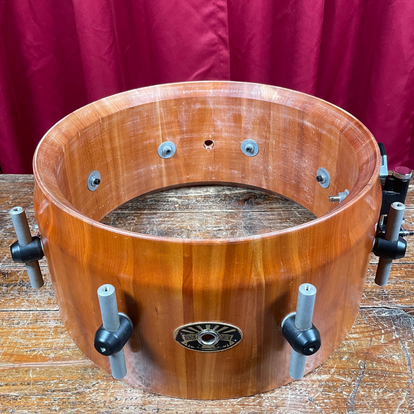 Bison Volcano 7x14-15 Multi-Diameter Snare Drum Black Walnut Stave Shell
