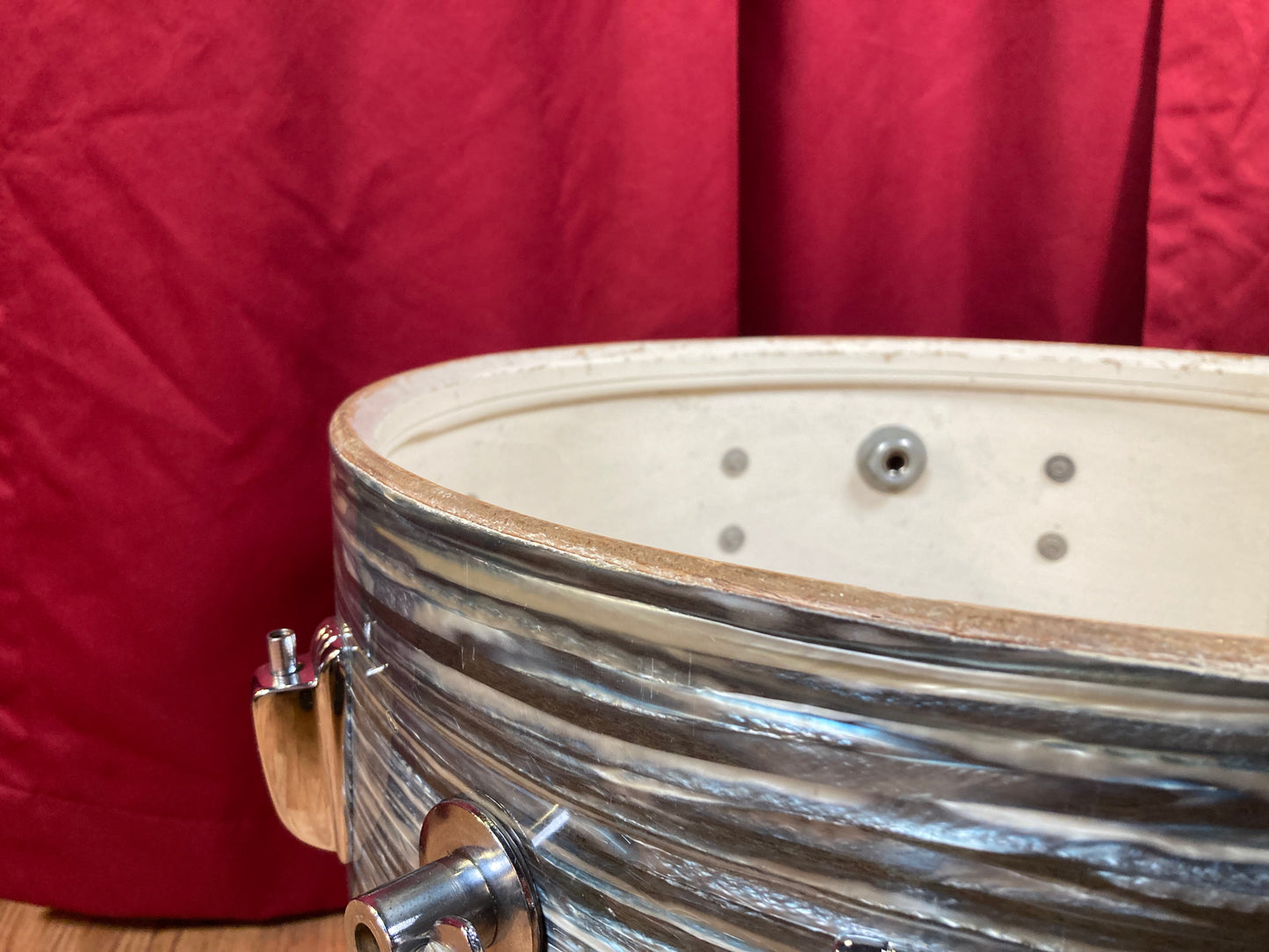 1960s Ludwig 14x18 Bop Bass Drum Oyster Blue Pearl