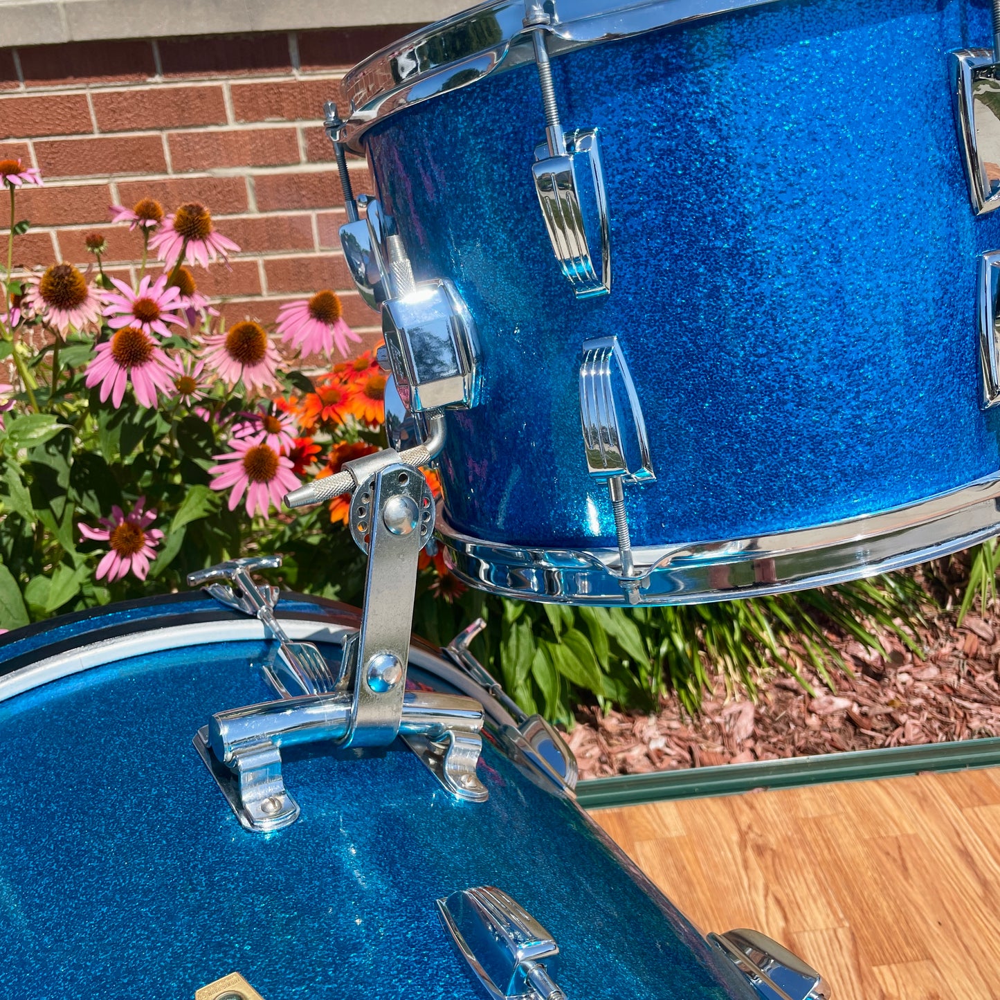 1960s Ludwig Super Classic Drum Set Blue Sparkle 22/13/16