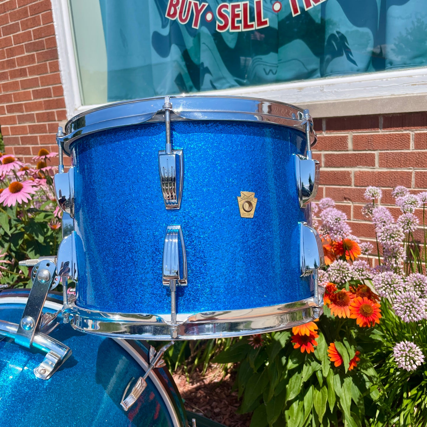 1960s Ludwig Super Classic Drum Set Blue Sparkle 22/13/16