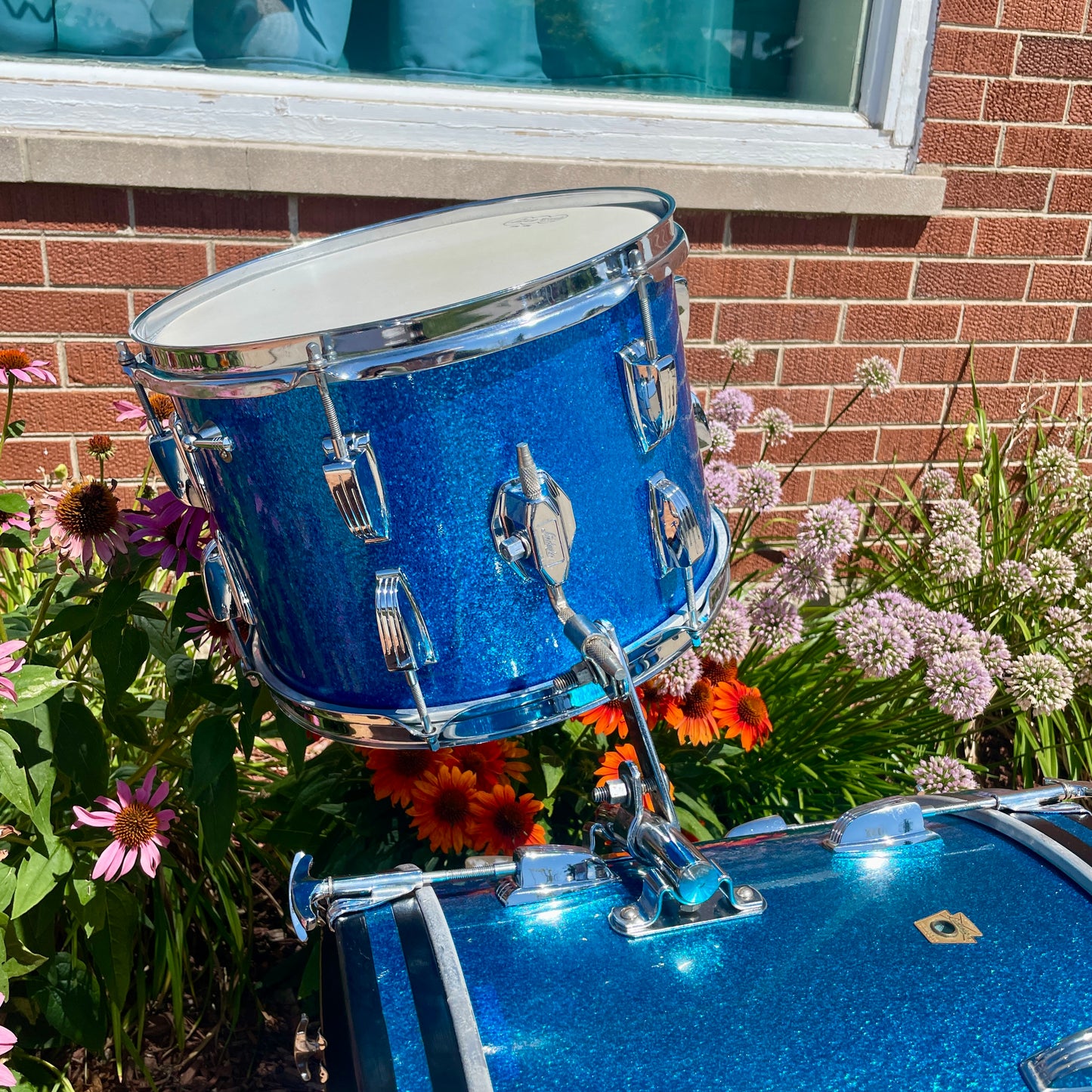 1960s Ludwig Super Classic Drum Set Blue Sparkle 22/13/16
