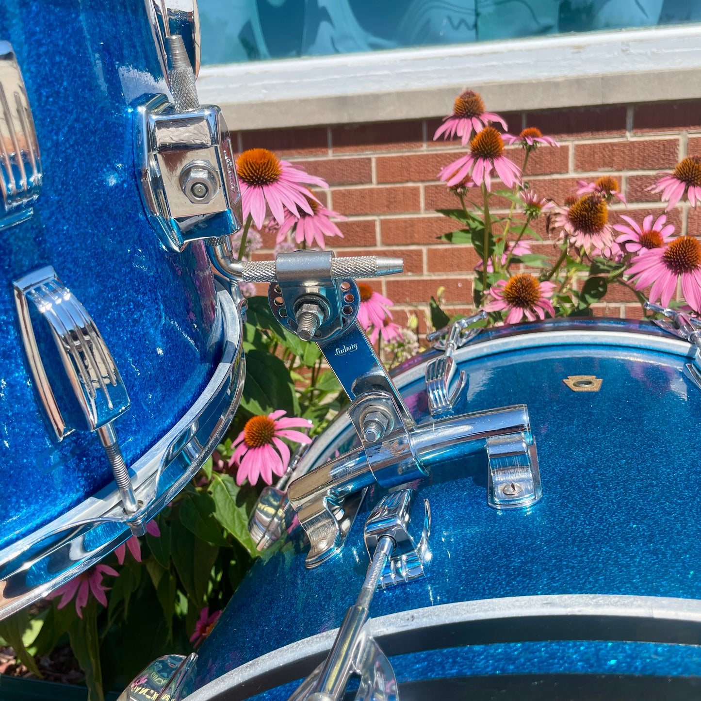 1960s Ludwig Super Classic Drum Set Blue Sparkle 22/13/16