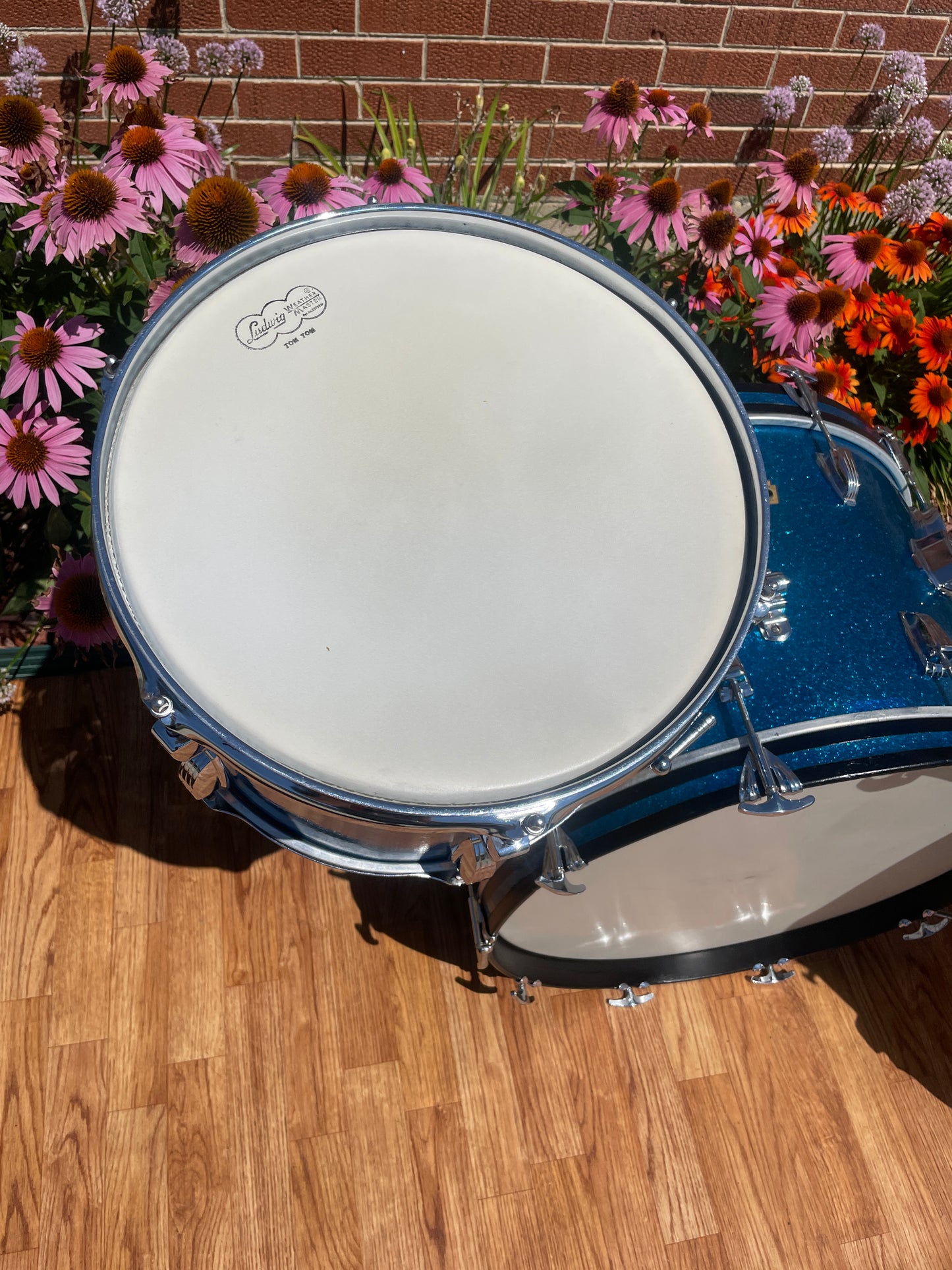 1960s Ludwig Super Classic Drum Set Blue Sparkle 22/13/16