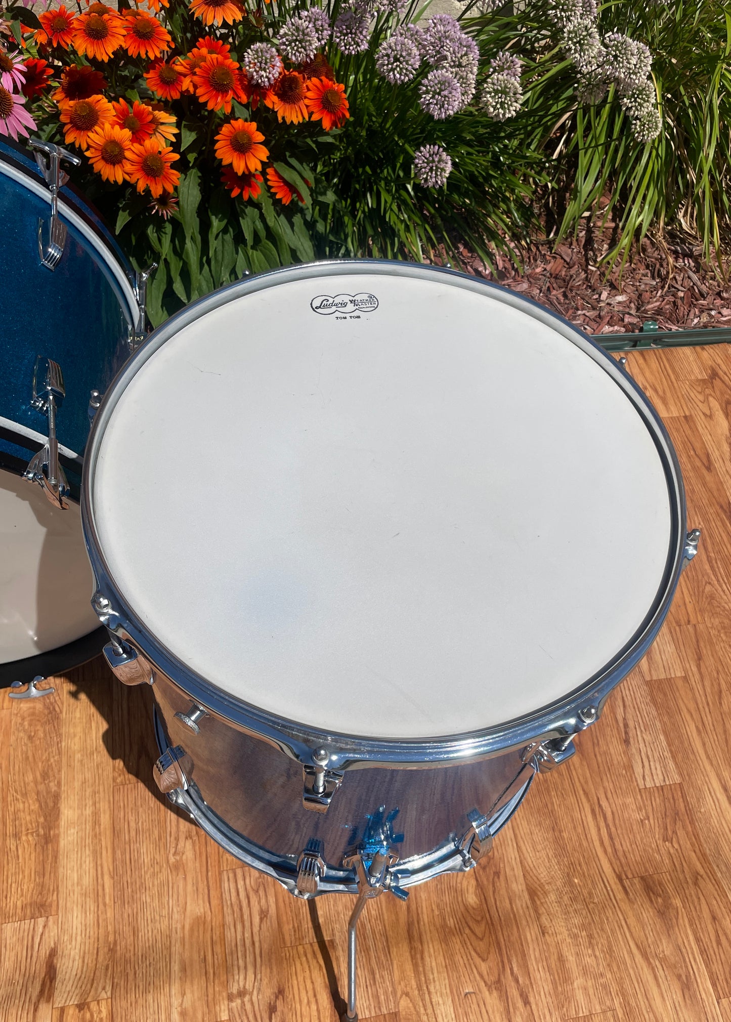 1960s Ludwig Super Classic Drum Set Blue Sparkle 22/13/16