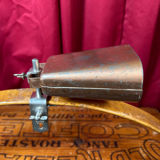 Vintage Slingerland 5" Copper Cow Bell w/ Bass Drum Mount