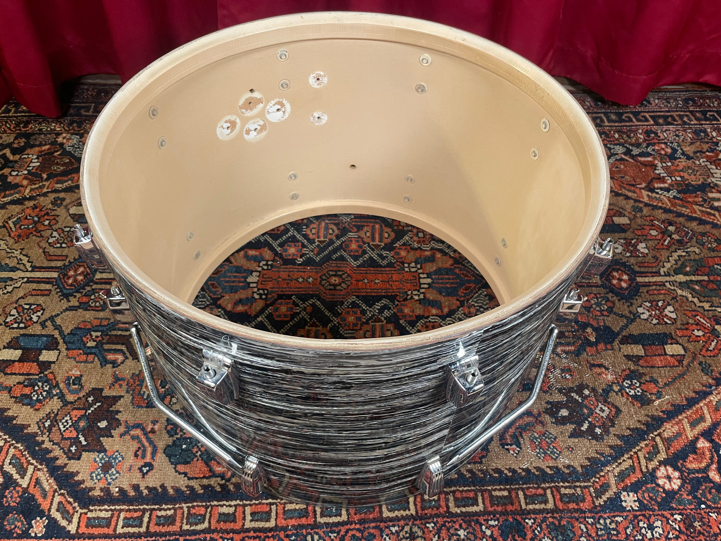 1960s Ludwig Down Beat 14x20 Bass Drum Oyster Black Pearl Ringo