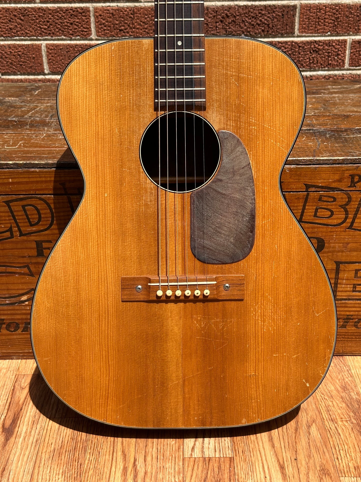 1960s Harmony H162 Tortoise Double Bound Acoustic Guitar Natural