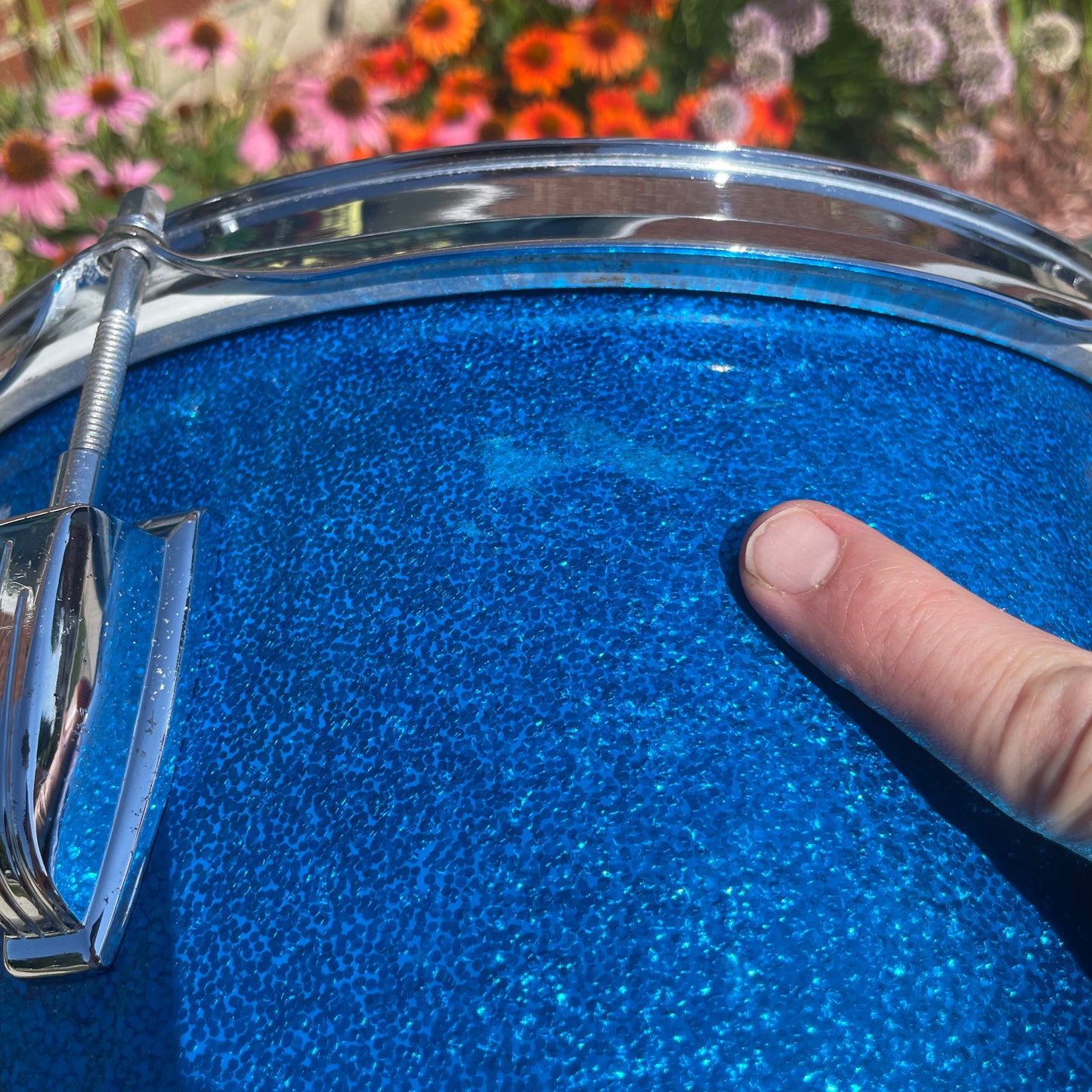 1960s Ludwig Super Classic Drum Set Blue Sparkle 22/13/16