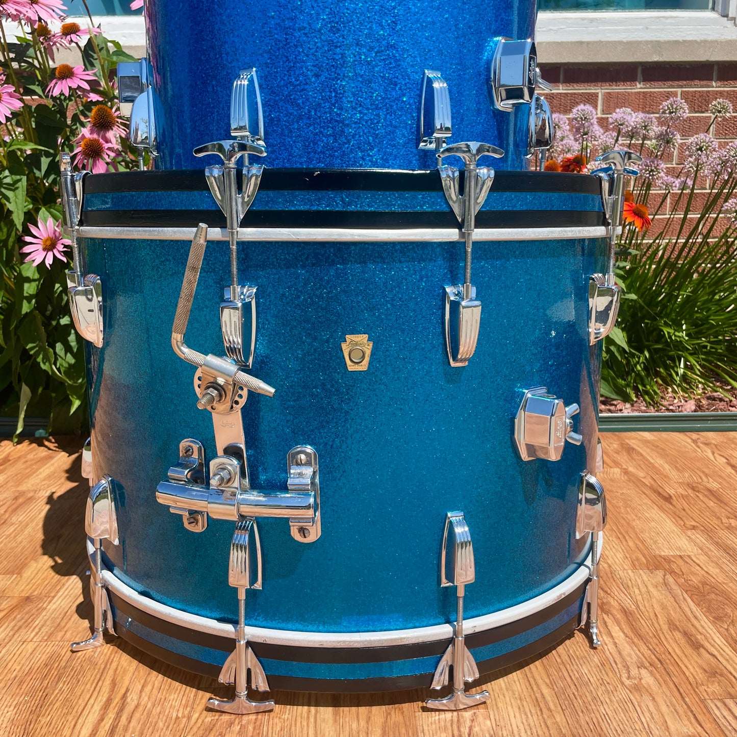1960s Ludwig Super Classic Drum Set Blue Sparkle 22/13/16