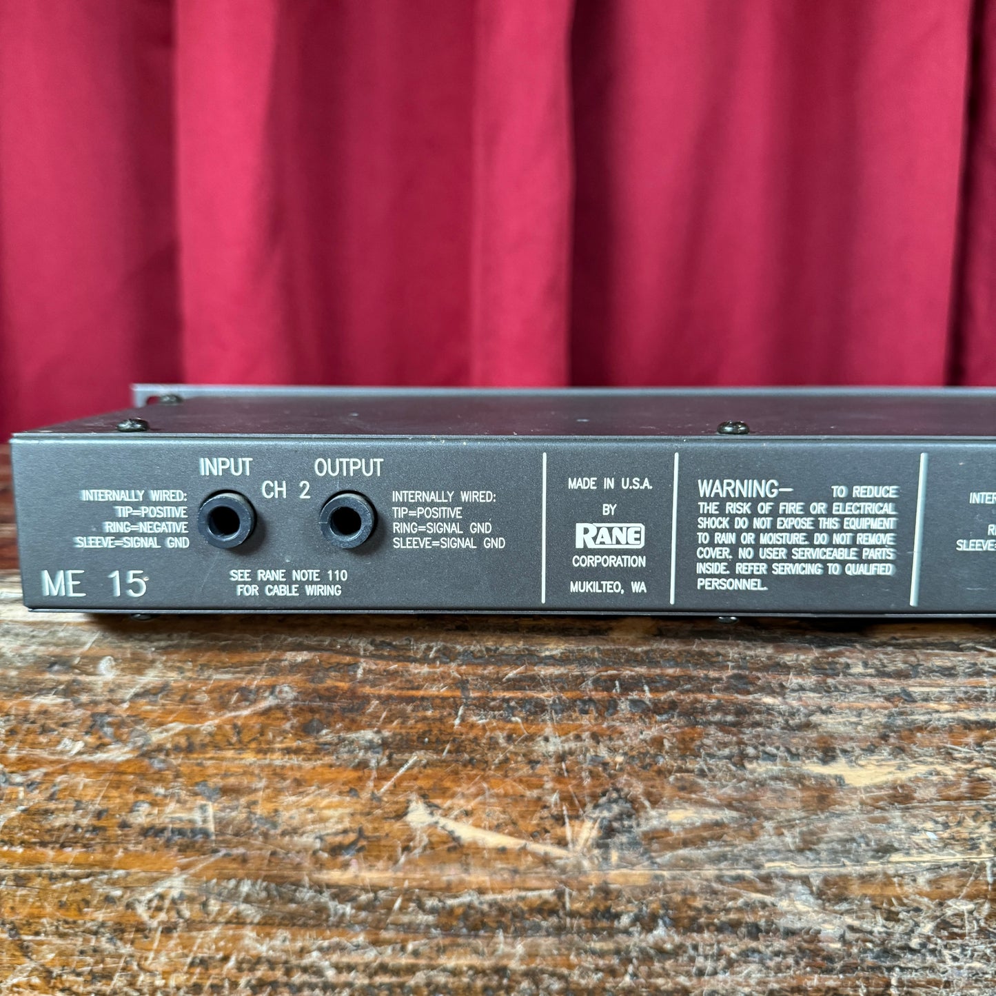 Rane ME 15 Dual Channel 15-Band Graphic Equalizer