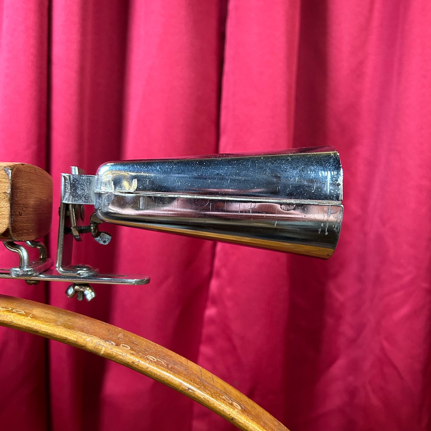 Vintage Cowbell and Wood Block Set Combination Holder