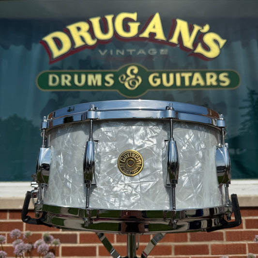 Gretsch USA Custom 6.5x14 Snare Drum White Marine Pearl