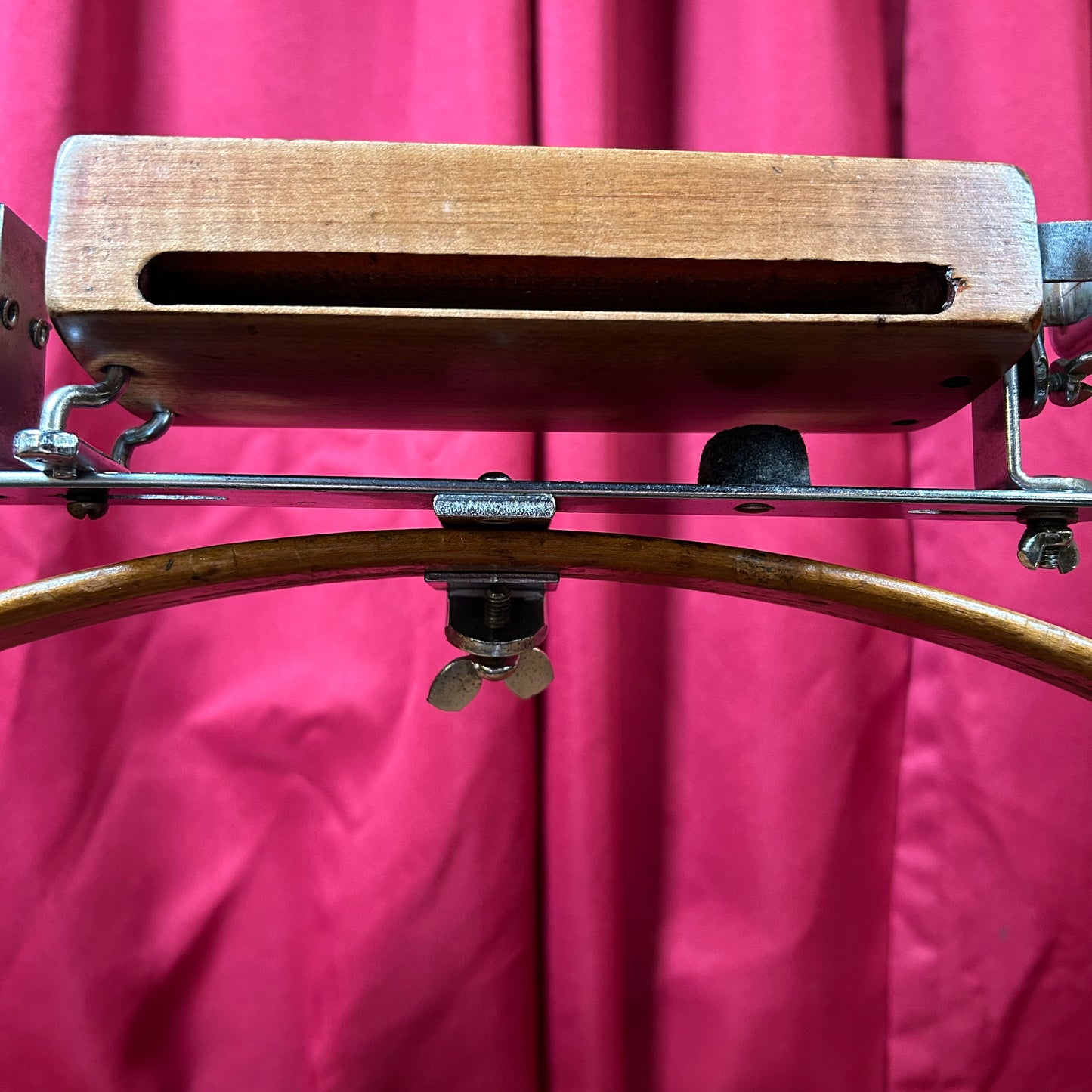 Vintage Cowbell and Wood Block Set Combination Holder