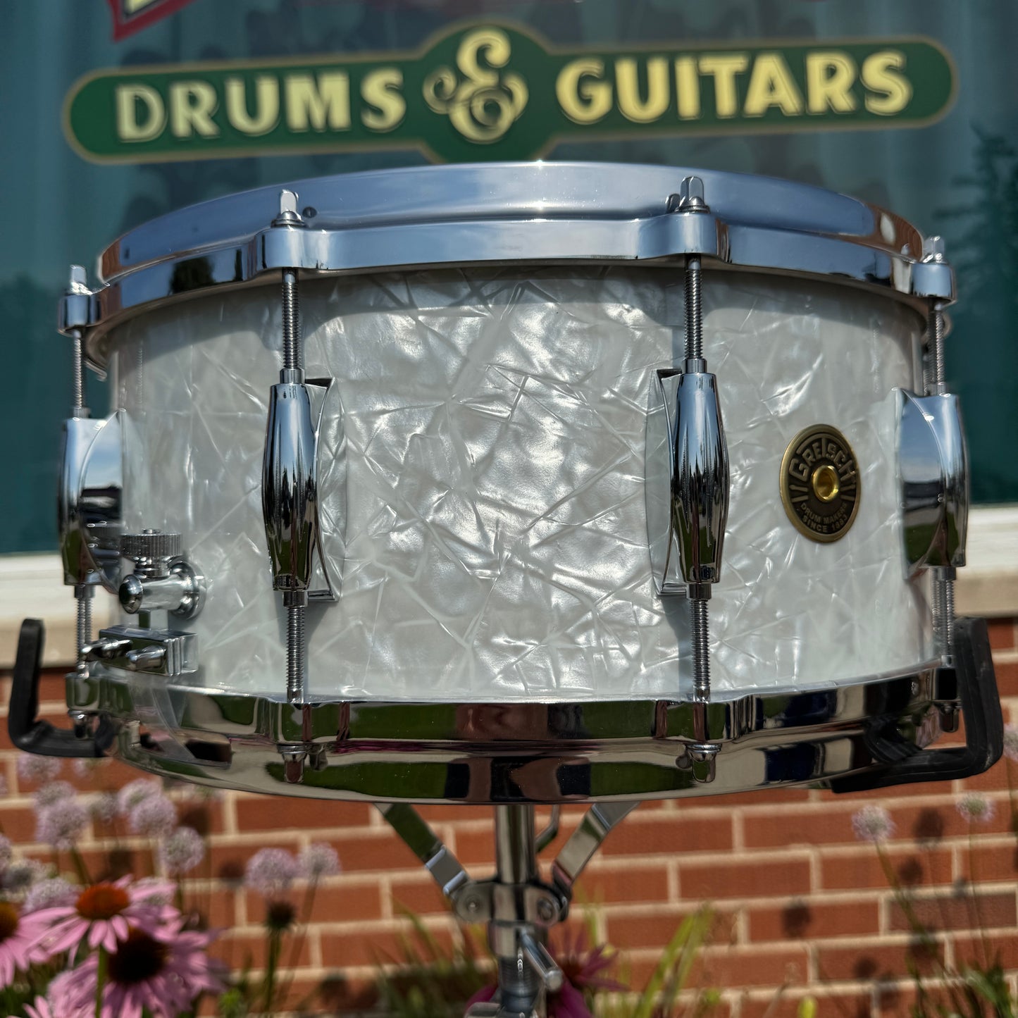 Gretsch USA Custom 6.5x14 Snare Drum White Marine Pearl