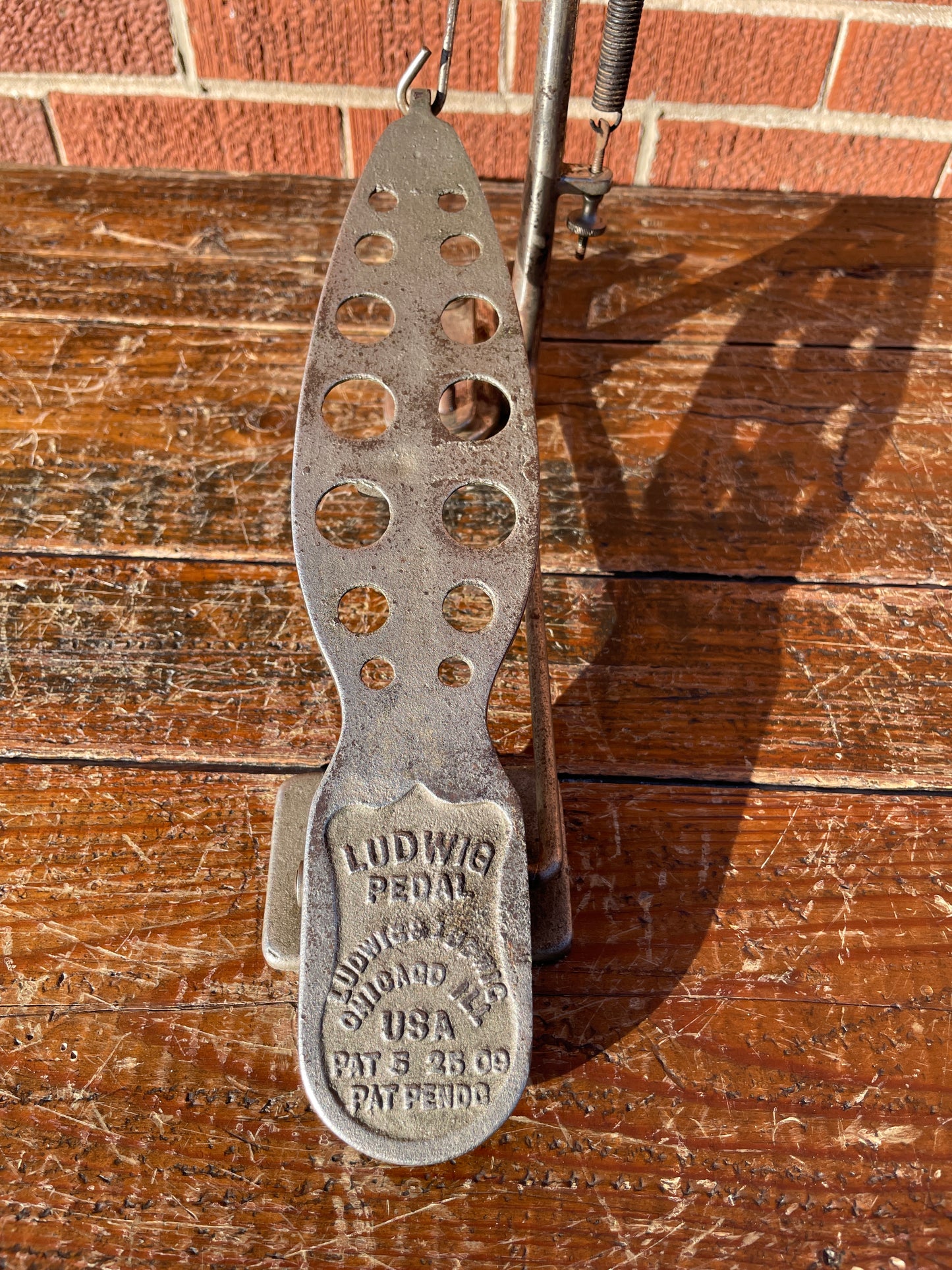 Vintage 1923 Ludwig No. 301 Original Bass Drum Pedal w/ Cymbal Striker