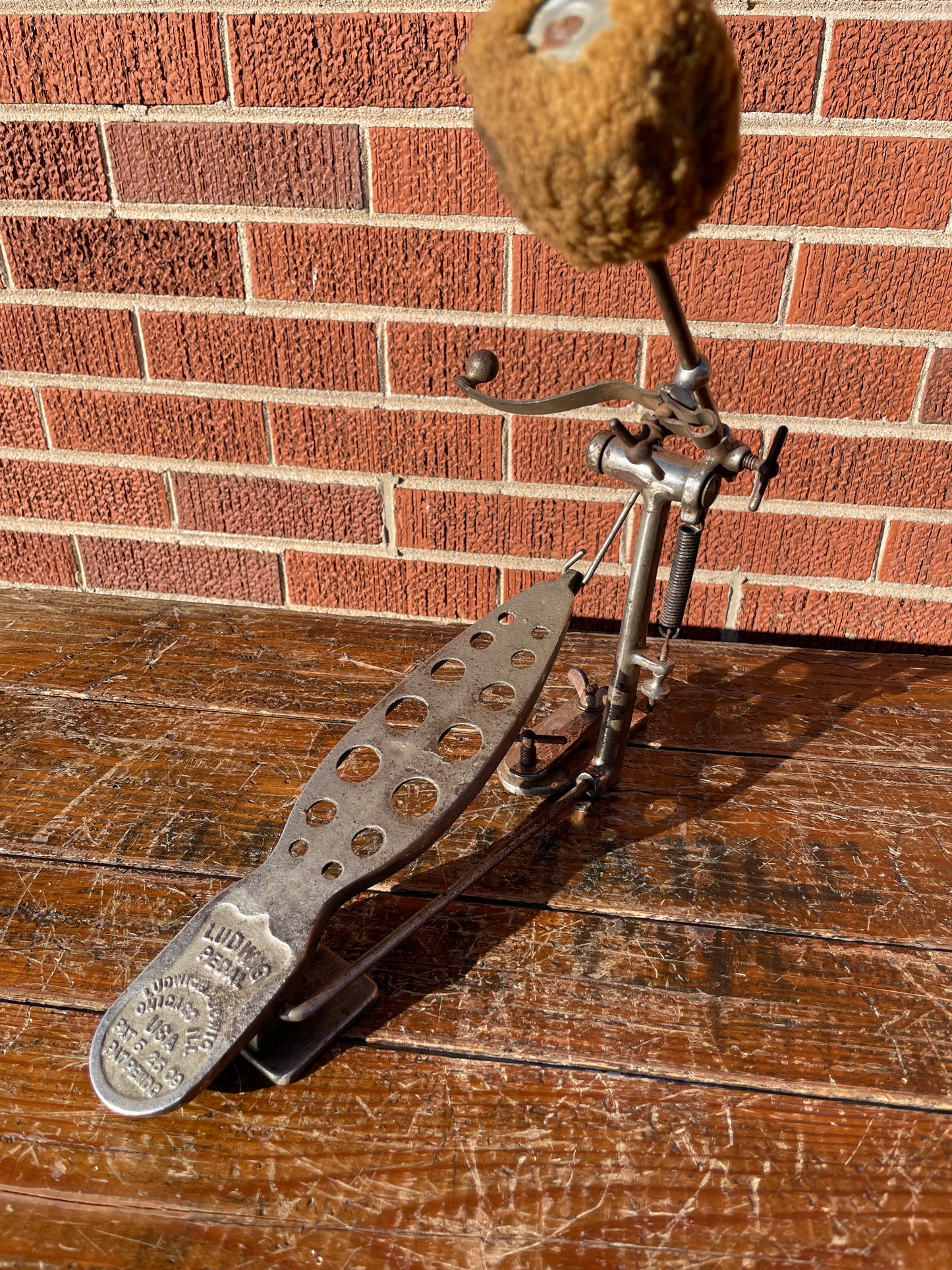 Vintage 1923 Ludwig No. 301 Original Bass Drum Pedal w/ Cymbal Striker