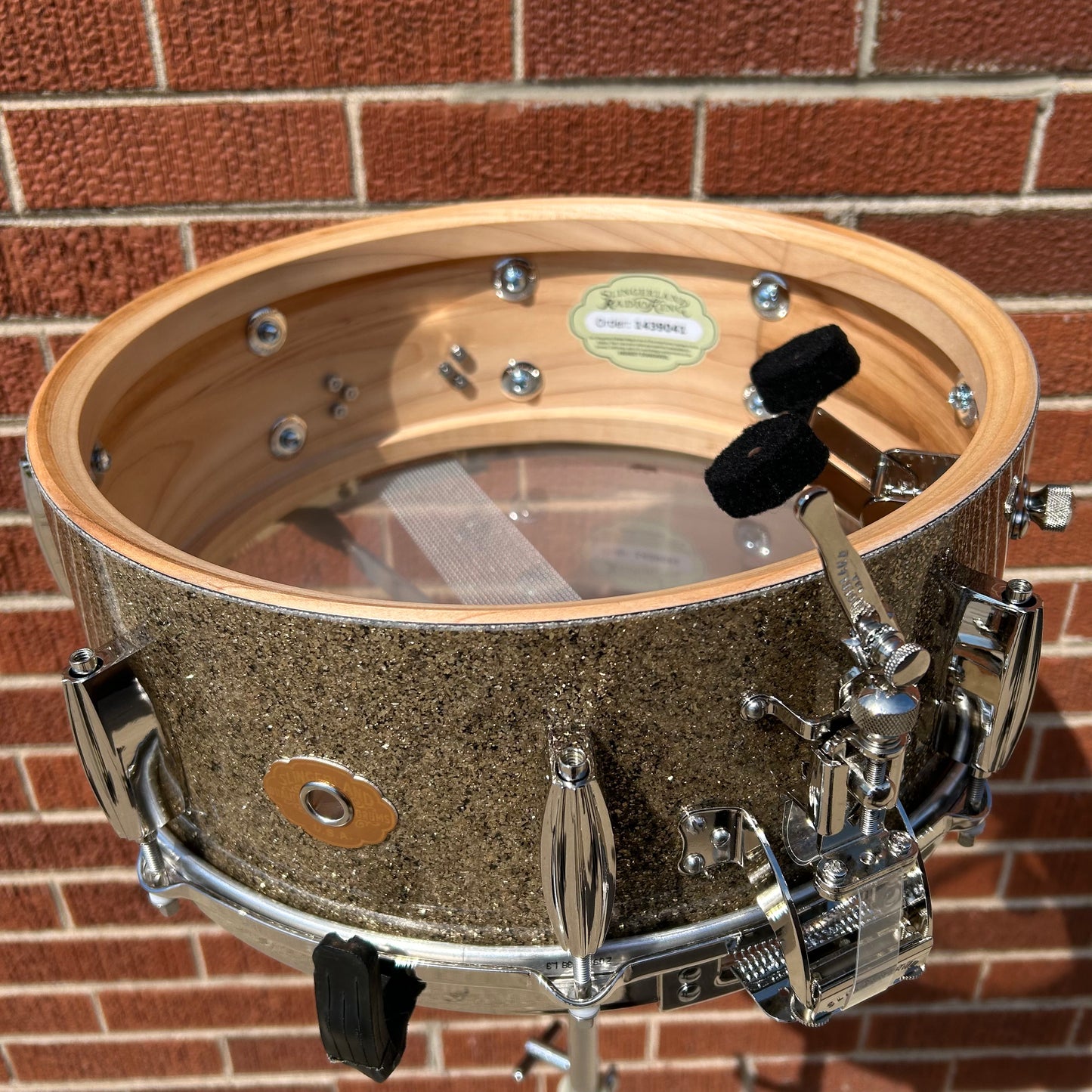 Slingerland Radio King 5.5x14 Solid Maple Snare Drum Gold Glass