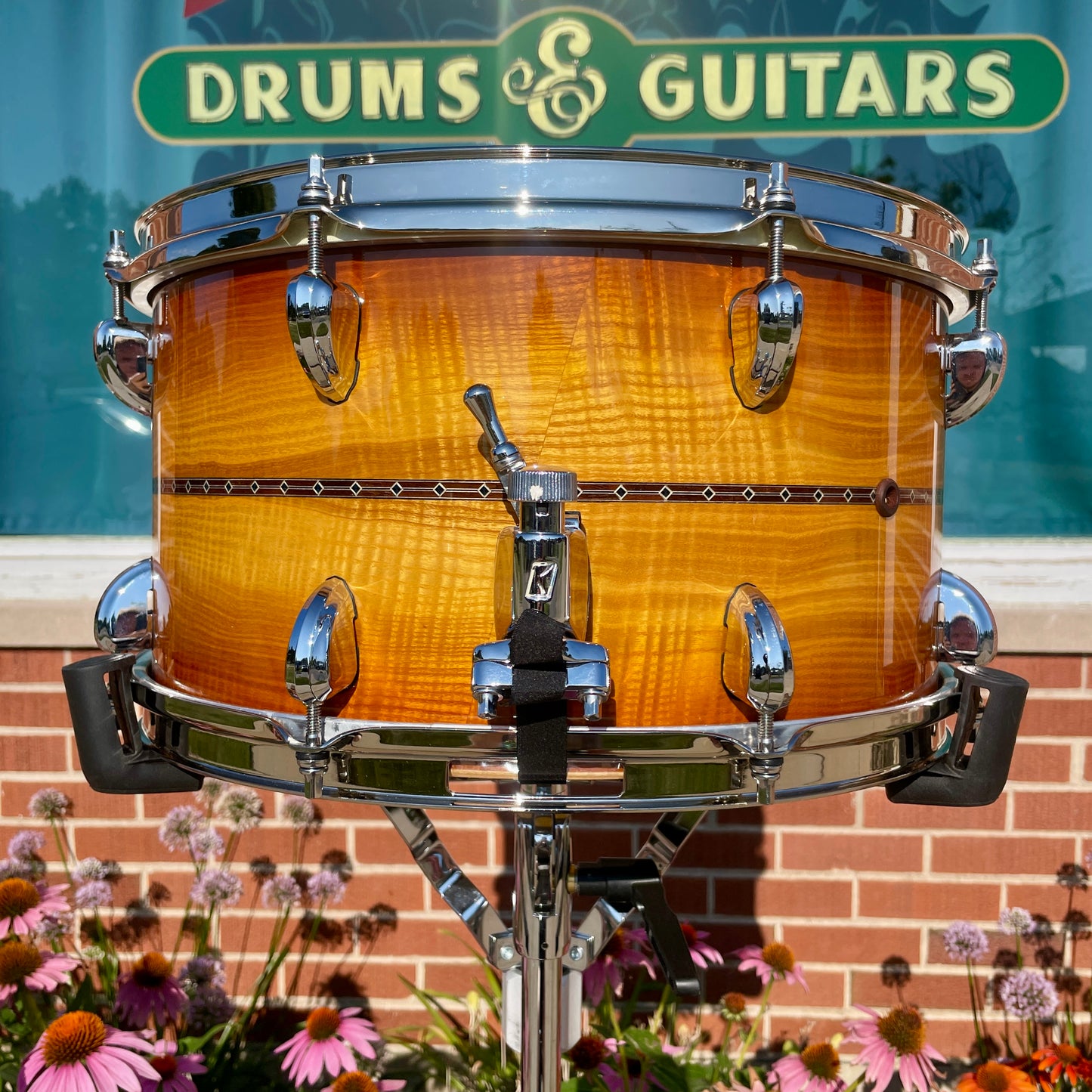 Tama Star Reserve 8x15 Maple/Bubinga Snare Drum Caramel Olive Ash Burst TMBS158S-OCOB