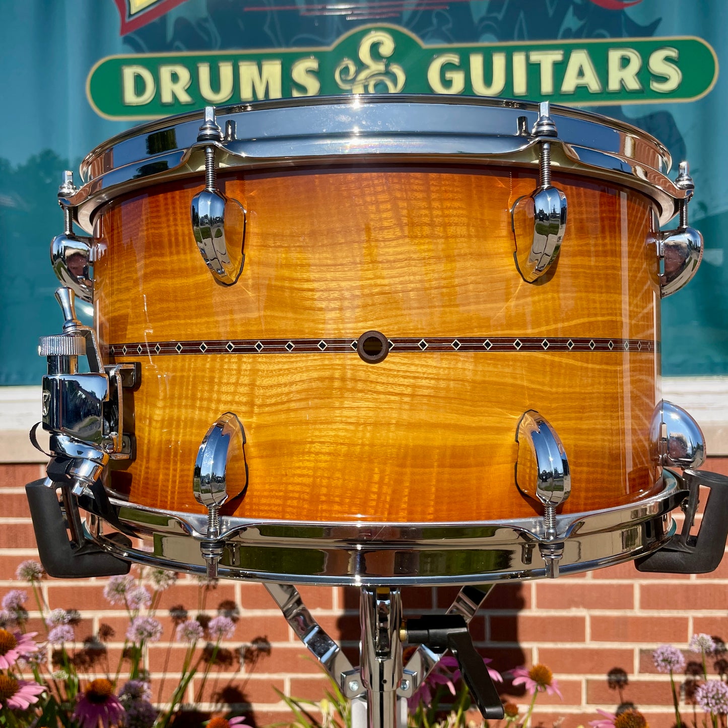 Tama Star Reserve 8x15 Maple/Bubinga Snare Drum Caramel Olive Ash Burst TMBS158S-OCOB