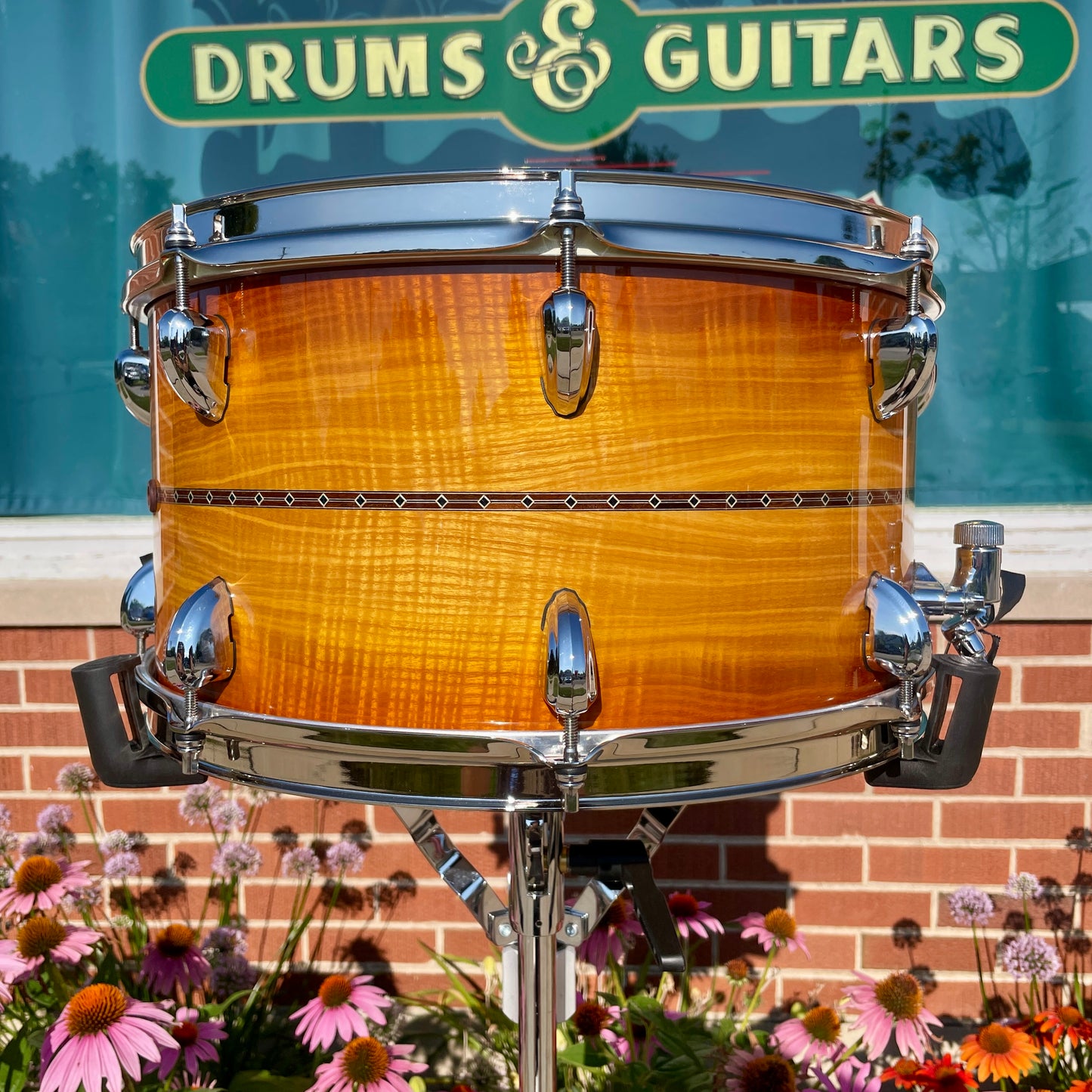 Tama Star Reserve 8x15 Maple/Bubinga Snare Drum Caramel Olive Ash Burst TMBS158S-OCOB
