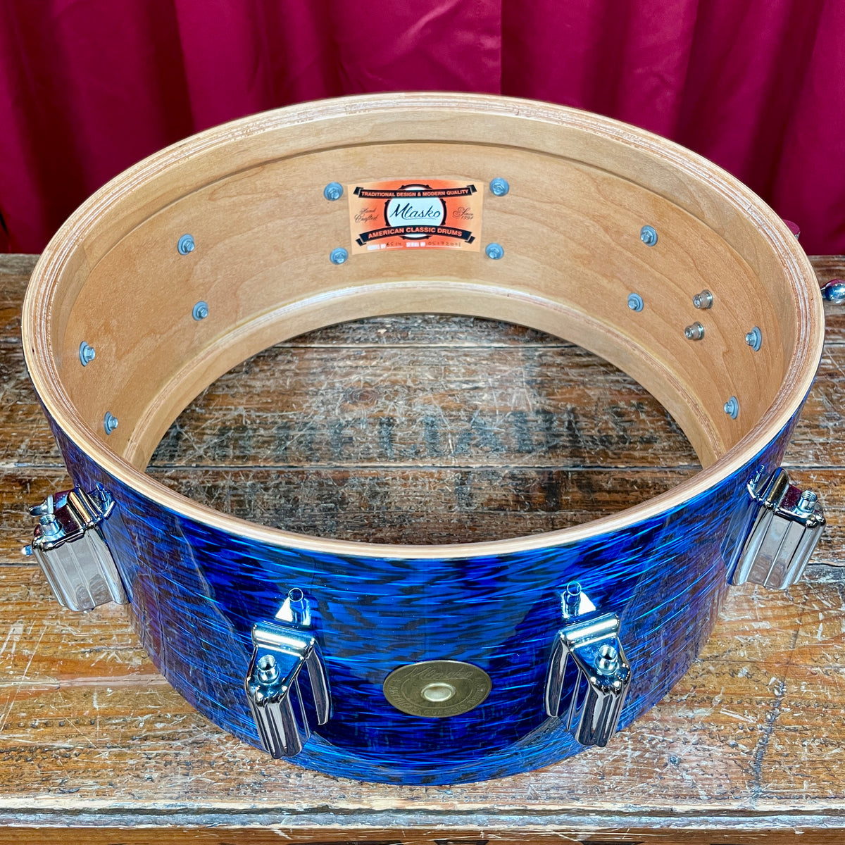 Mlasko 6.5x14 Rogers Tribute Snare Drum Blue Onyx