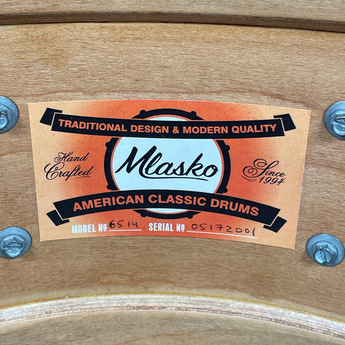 Mlasko 6.5x14 Rogers Tribute Snare Drum Blue Onyx
