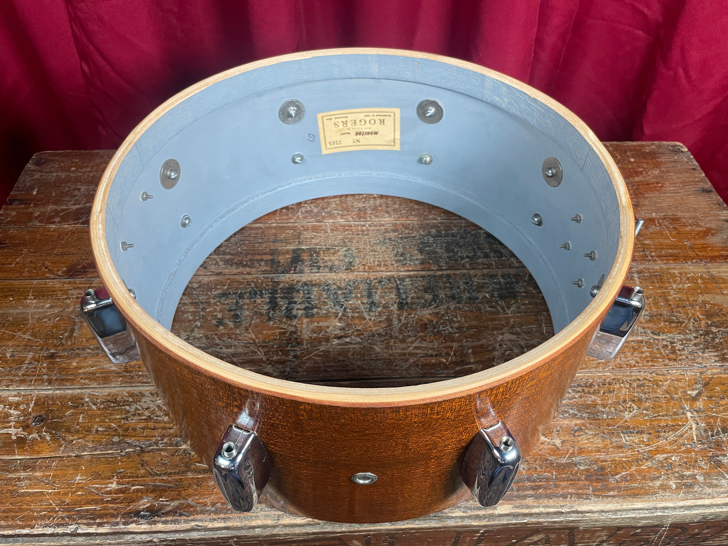 1960s Rogers 6.5x14 Monitor Snare Drum No. 532 Mahogany Cleveland
