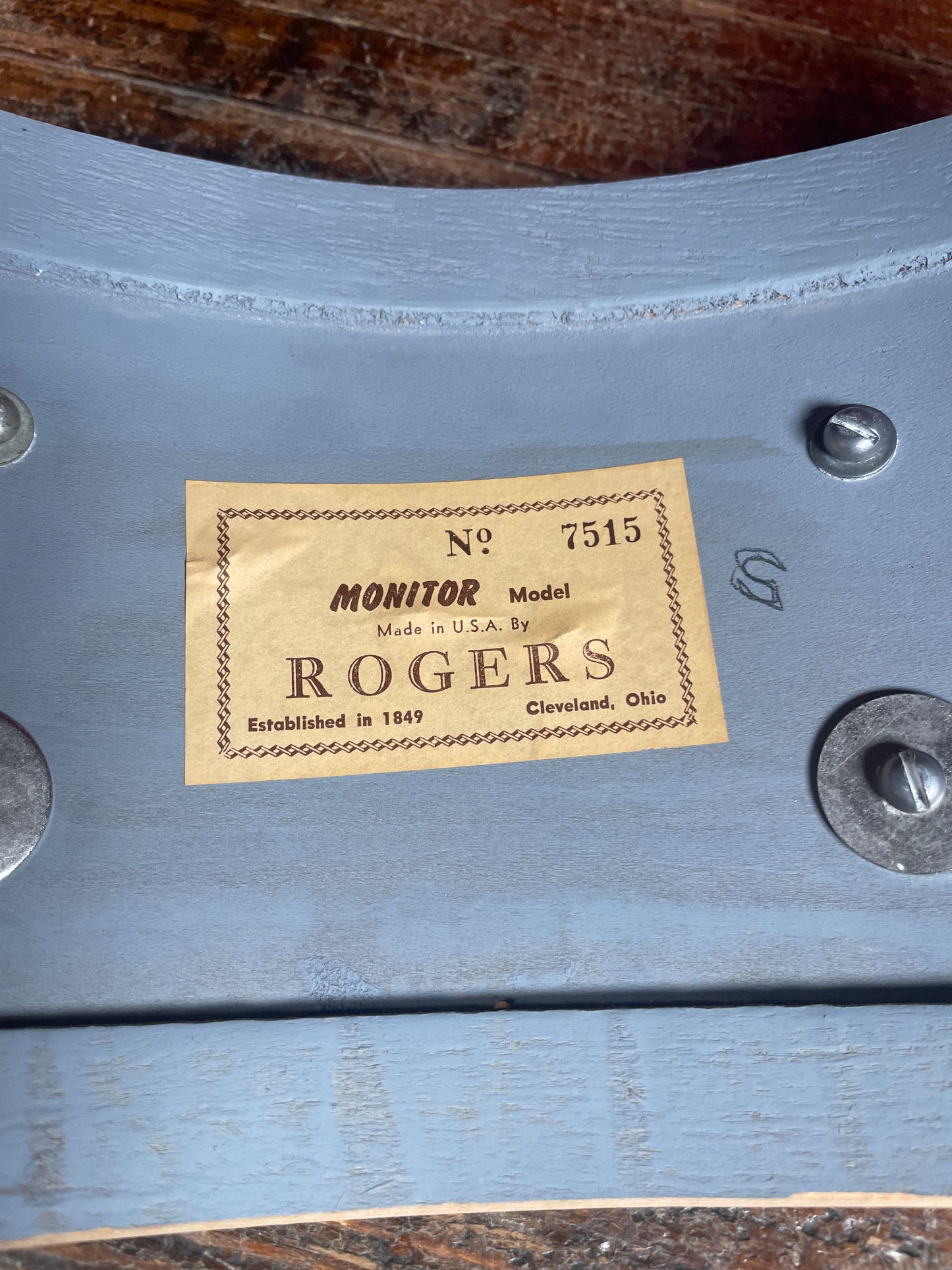 1960s Rogers 6.5x14 Monitor Snare Drum No. 532 Mahogany Cleveland