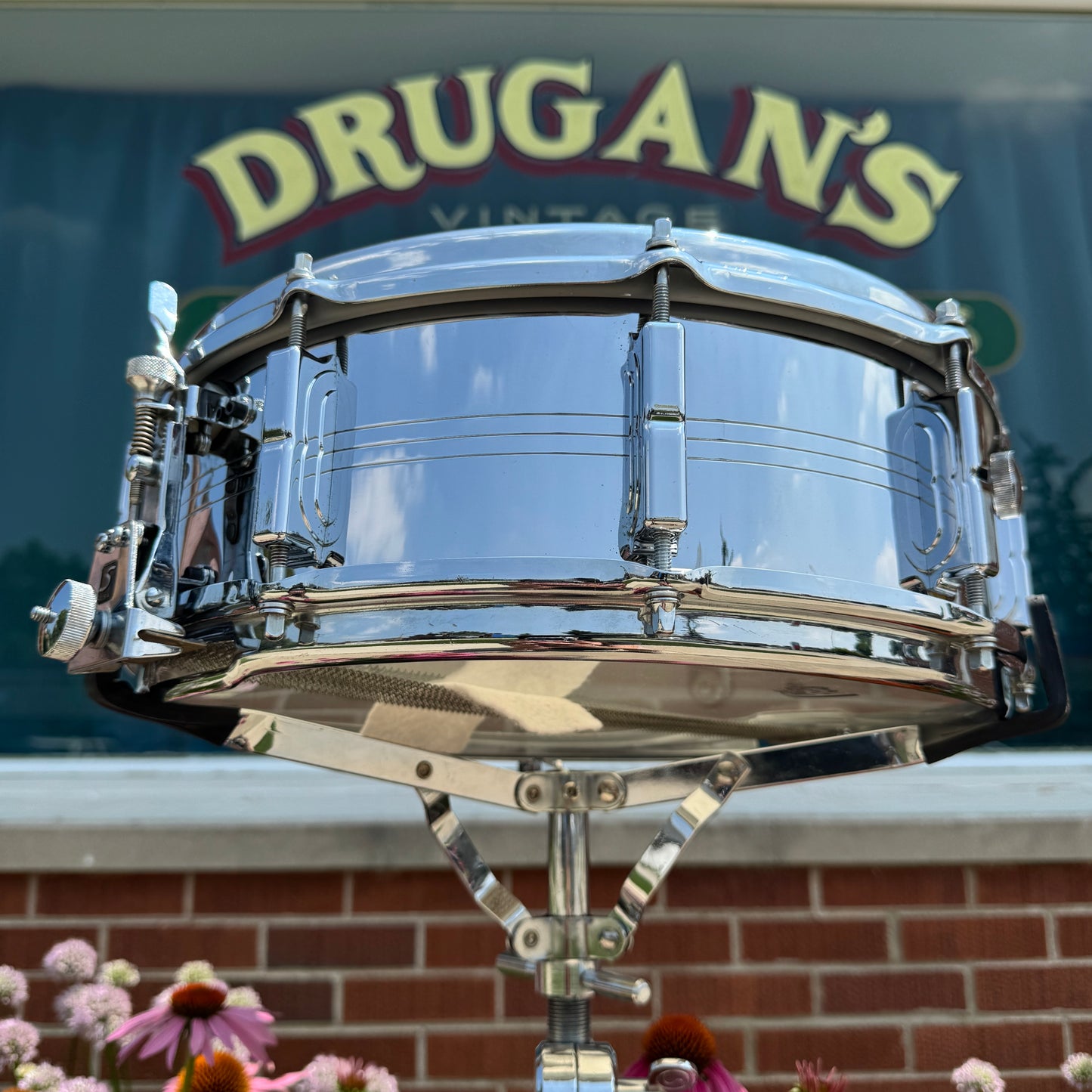 1960s Leedy by Slingerland 5x14 Shelly Manne Model COB Snare Drum No. 393 Slingerleedy Chrome Over Brass