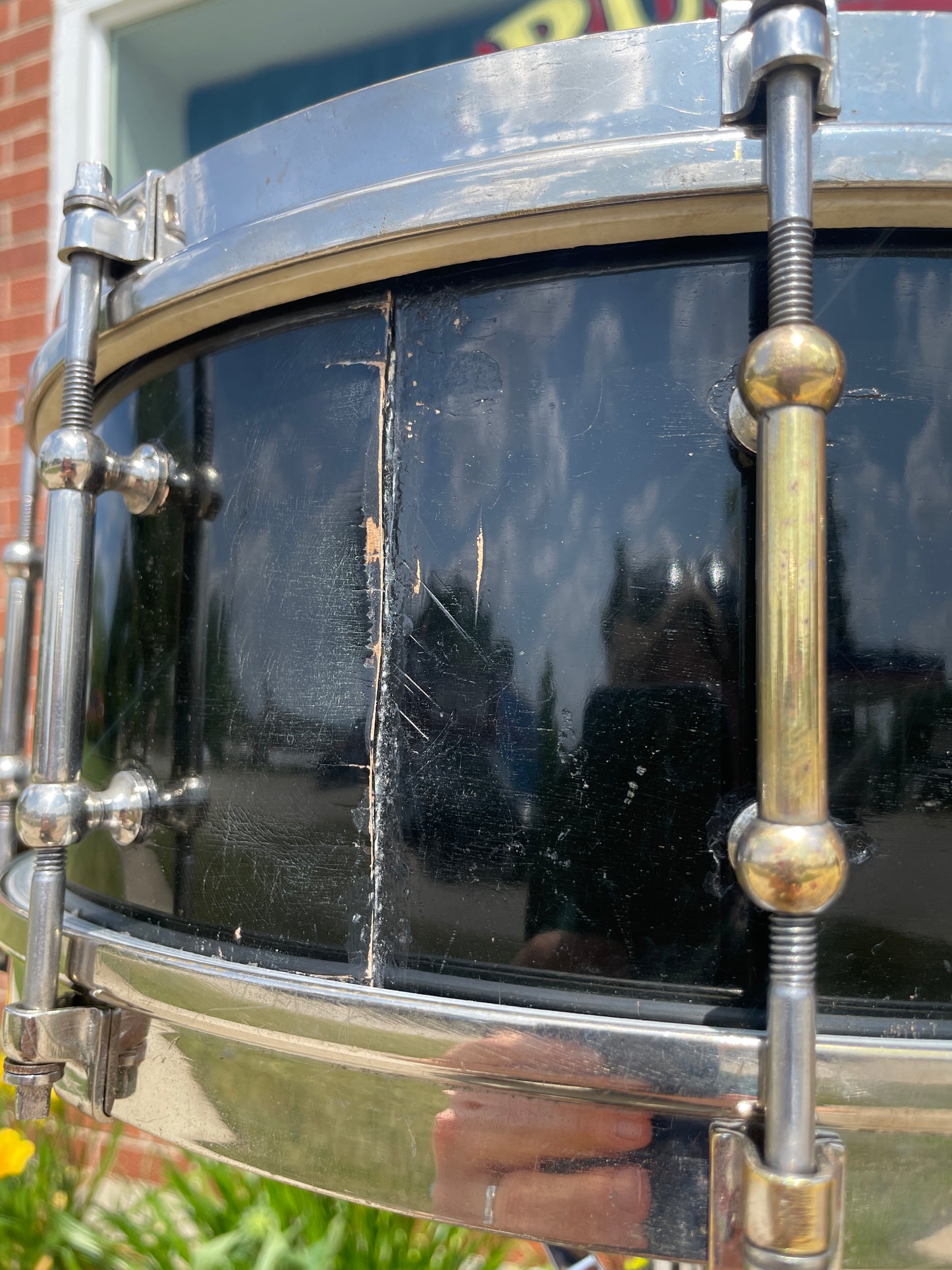 1933 Slingerland DUALL 5x14 Solid Shell No. 30 Snare Drum Black