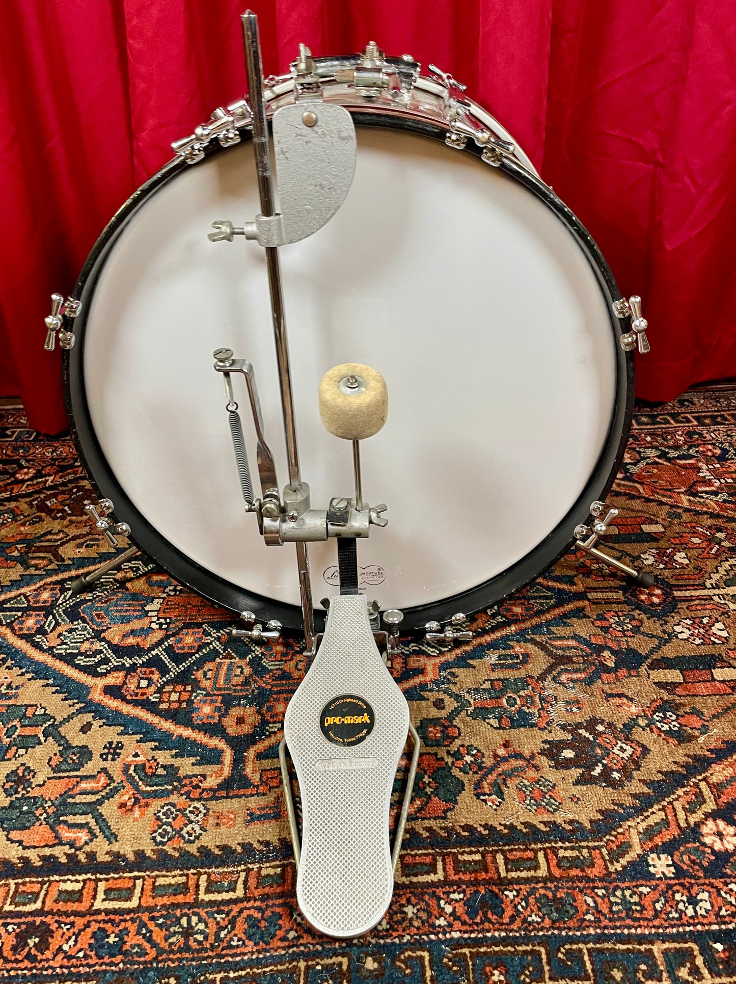 1970s Pro-Mark Orange Bass Drum Pedal Cappelle #1