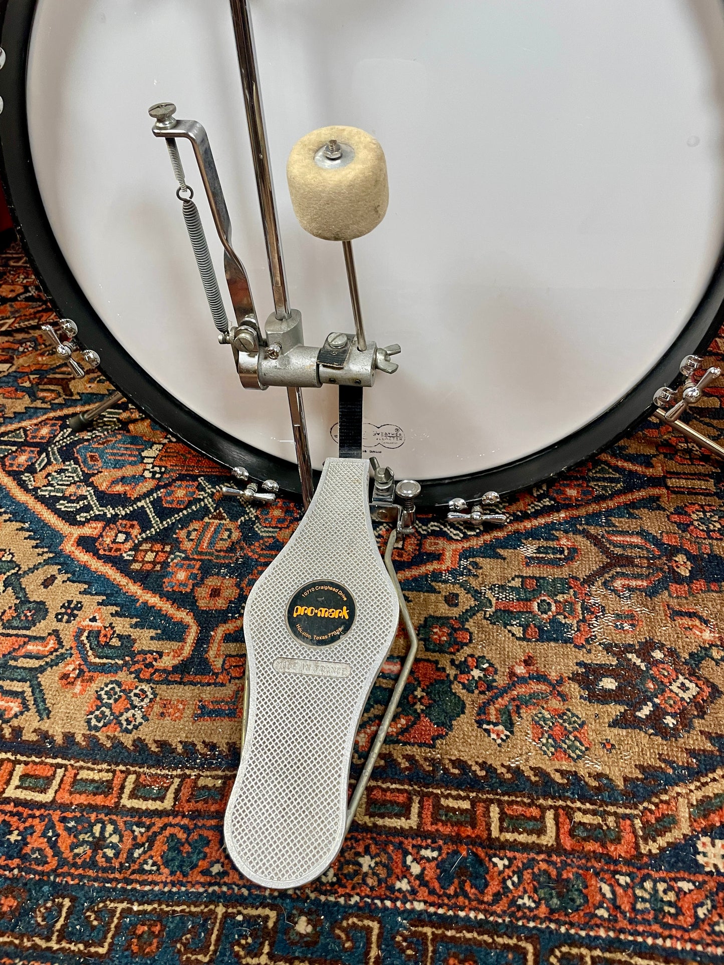1970s Pro-Mark Orange Bass Drum Pedal Cappelle #1