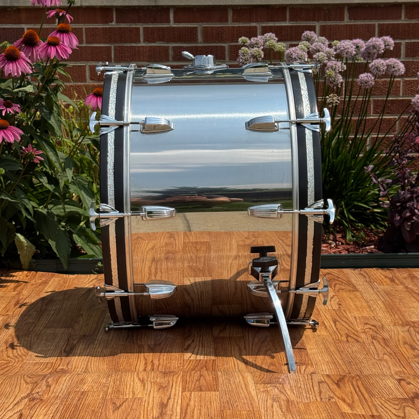 1970s Ludwig 14x22 Stainless Steel Bass Drum
