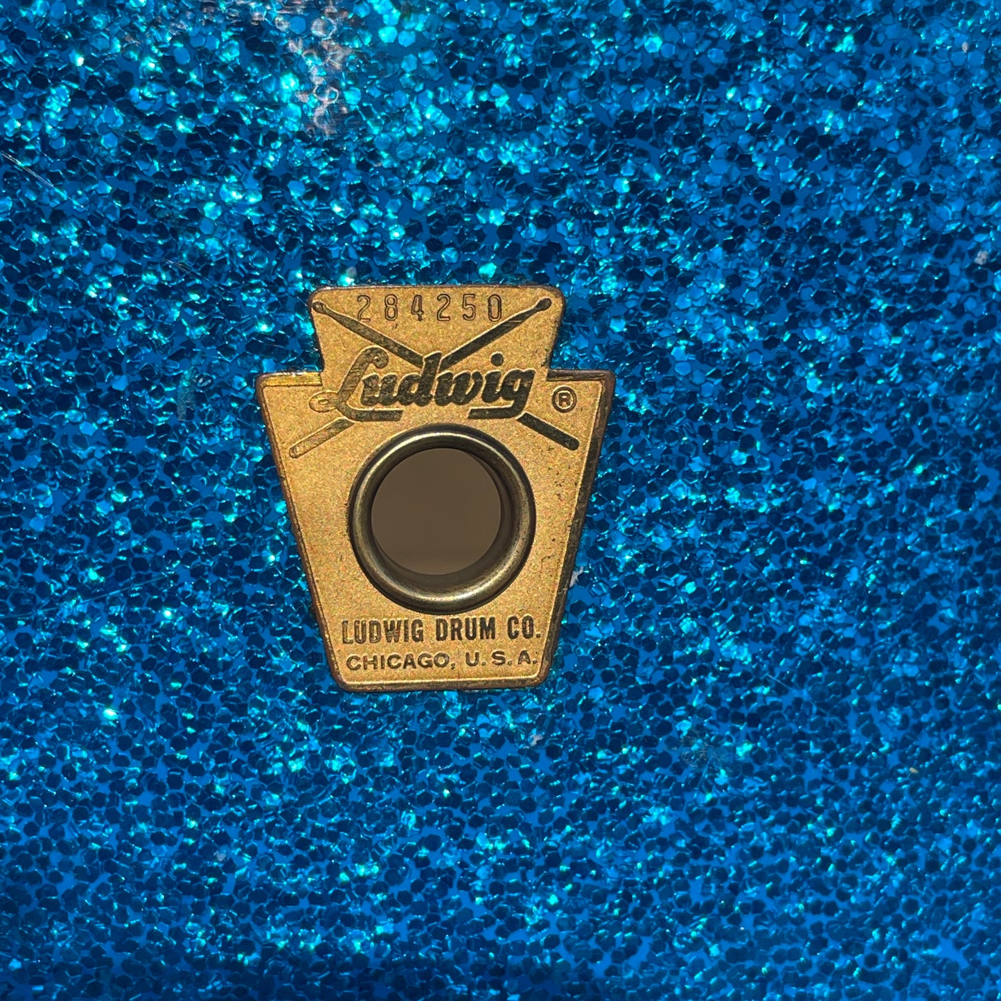 1960s Ludwig School Festival 6.5x14 Snare Drum Blue Sparkle COB
