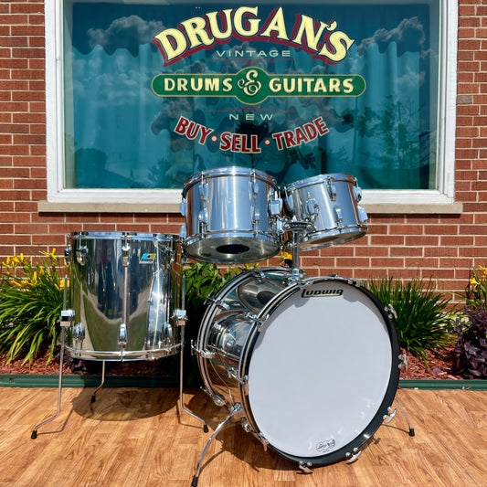1970s Ludwig Stainless Steel Big Beat Drum Set 22/12/13/16 *Clean*