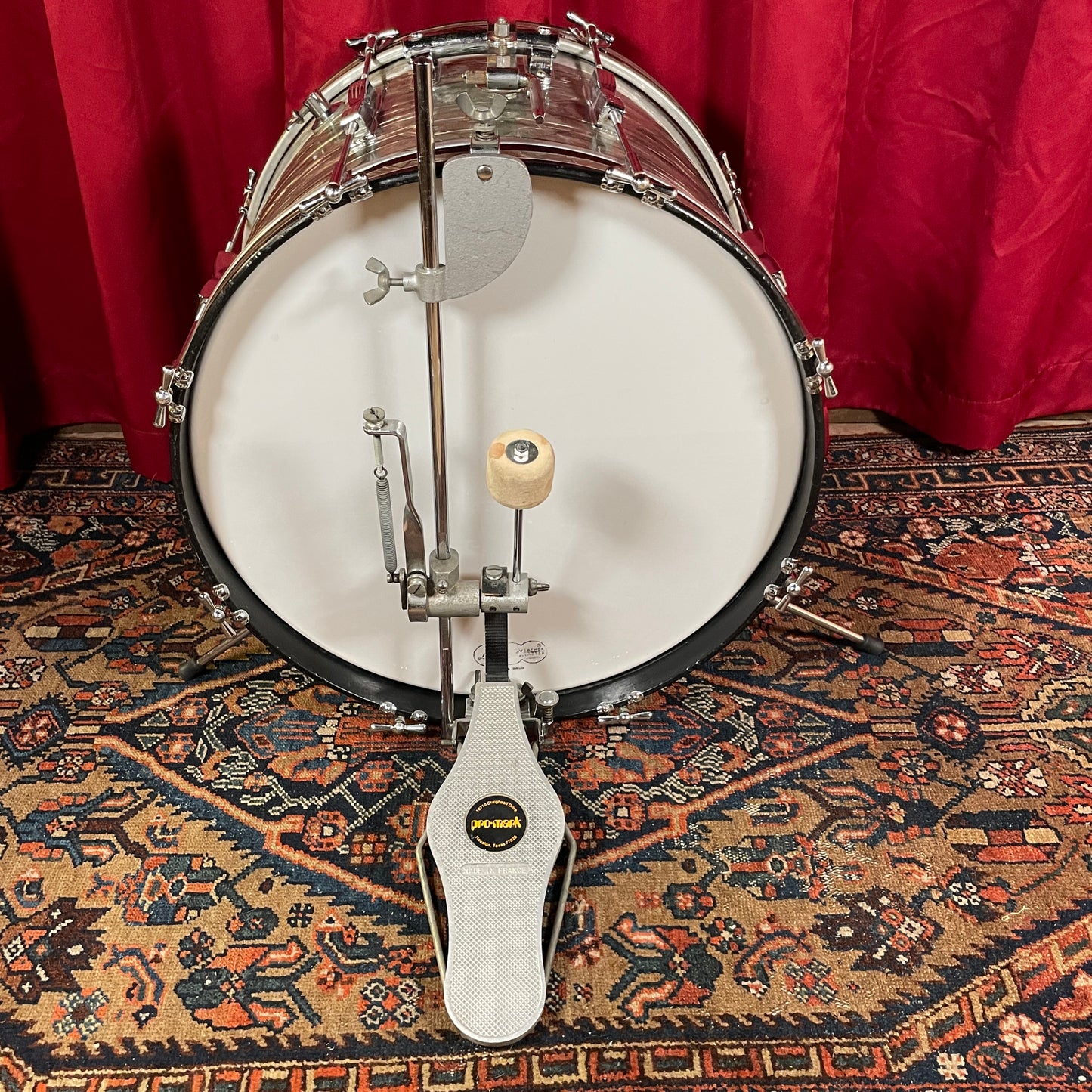 1970s Pro-Mark Orange Bass Drum Pedal Cappelle #2