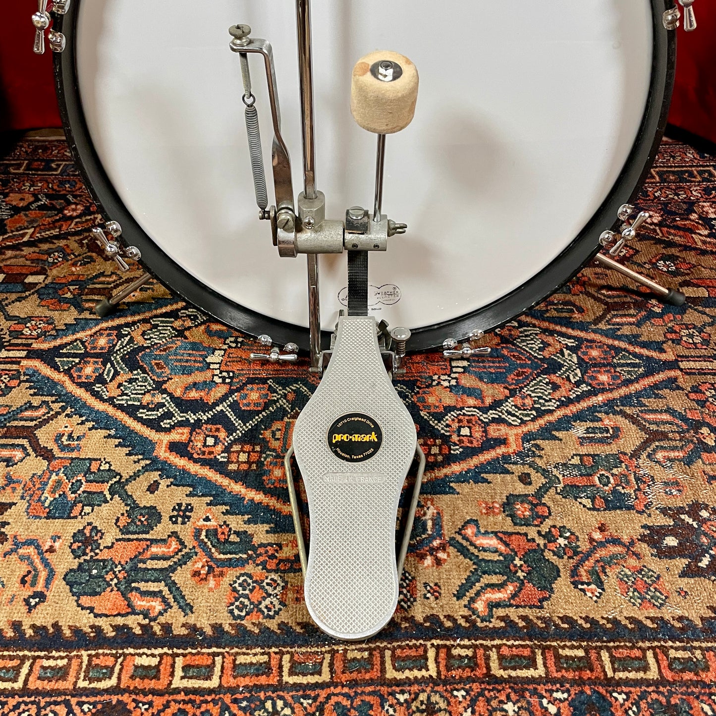 1970s Pro-Mark Orange Bass Drum Pedal Cappelle #2