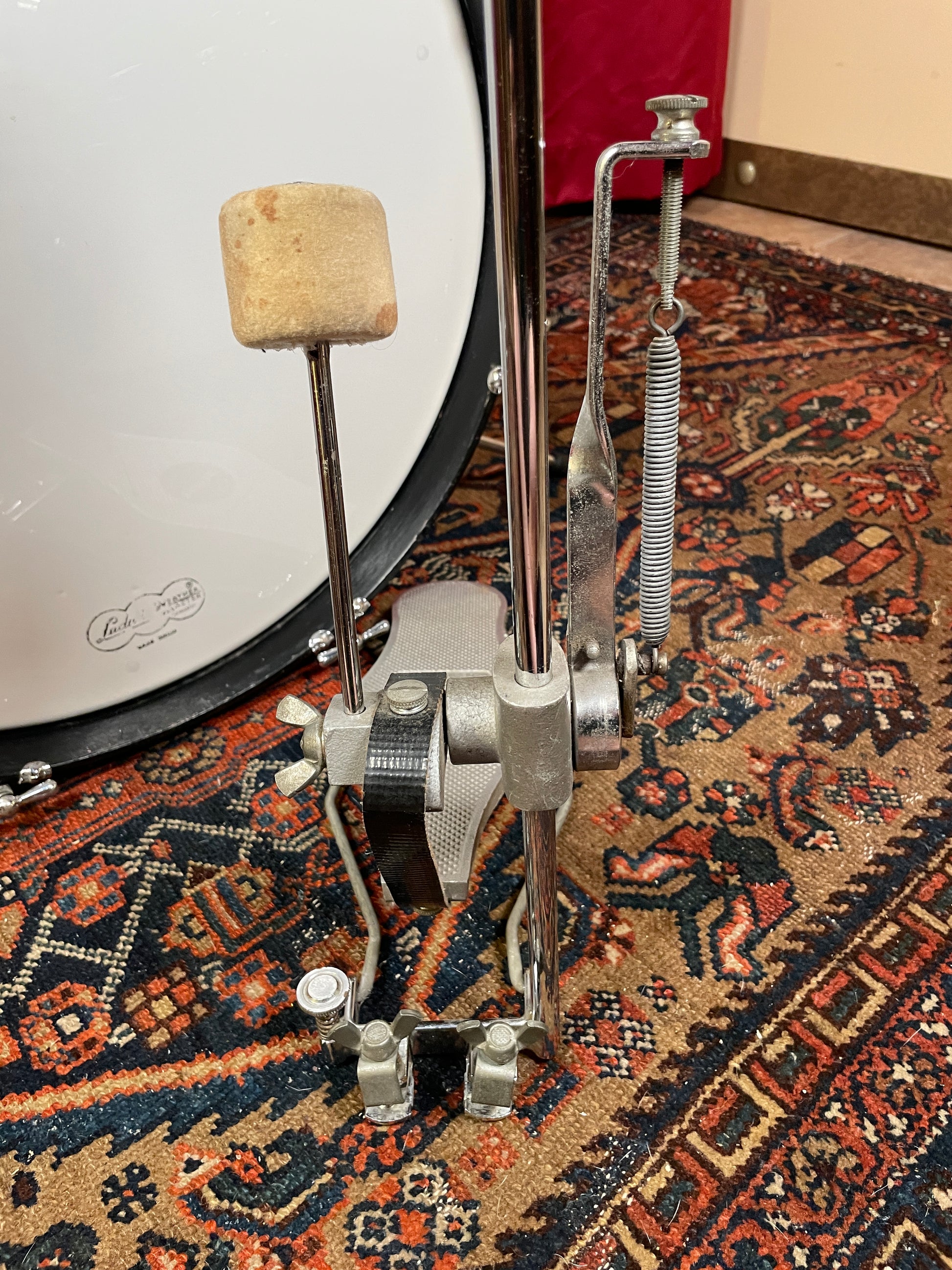 double bass pedal and hi hat placement 1970s Pro-Mark Orange Bass Drum Pedal Cappelle #2 – Drugan's Drums & Guitars