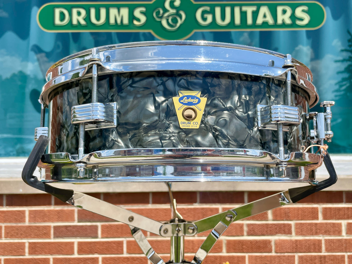 1959 Ludwig 4x13 Las Vegas Snare Drum Black Diamond Pearl Trans Badge Jazz Combo