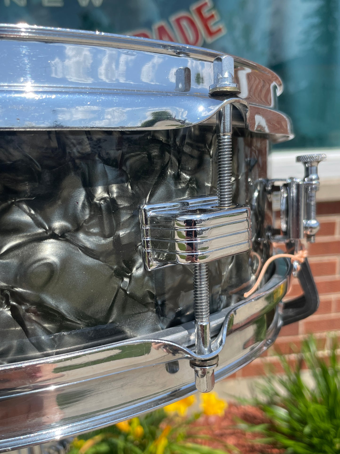 1959 Ludwig 4x13 Las Vegas Snare Drum Black Diamond Pearl Trans Badge Jazz Combo