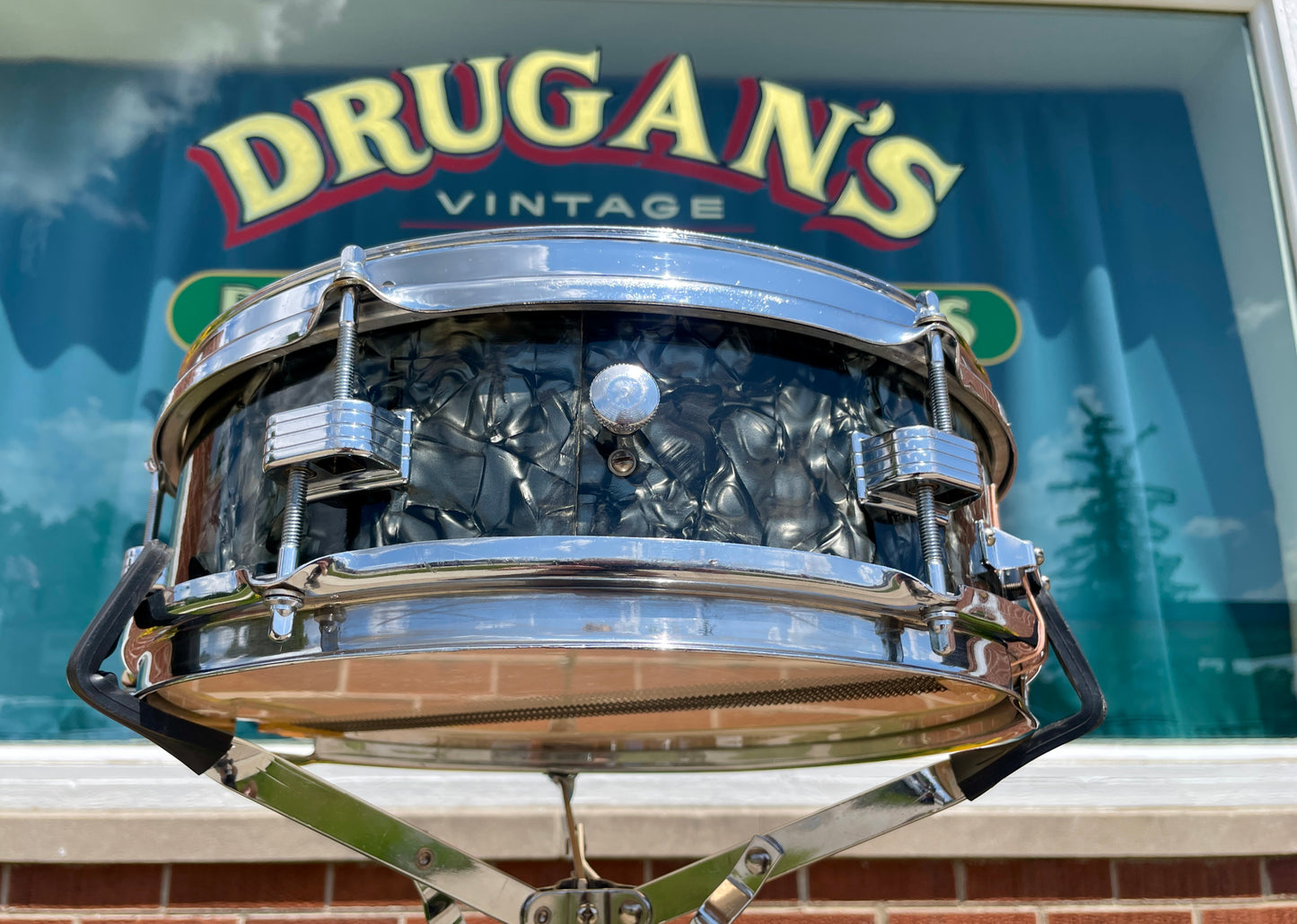 1959 Ludwig 4x13 Las Vegas Snare Drum Black Diamond Pearl Trans Badge Jazz Combo