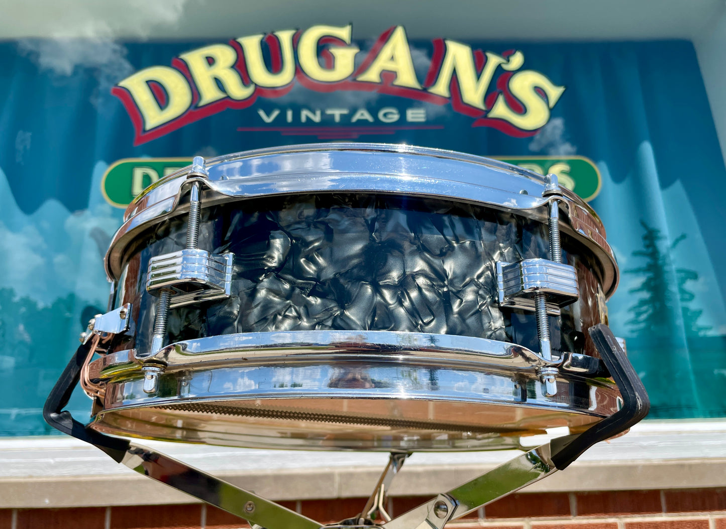 1959 Ludwig 4x13 Las Vegas Snare Drum Black Diamond Pearl Trans Badge Jazz Combo